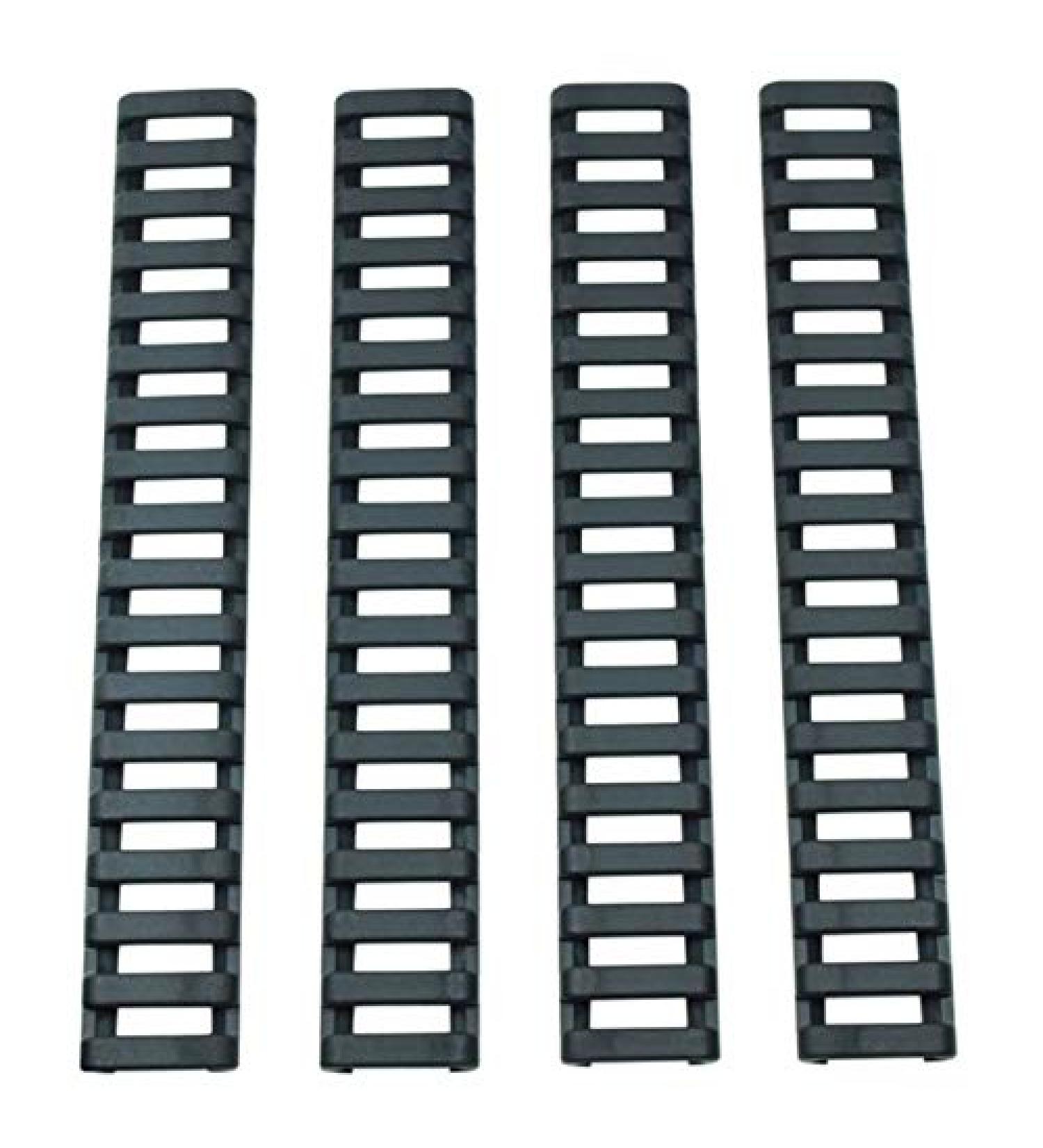 Acexier 4PCs Plastic Rail Cover - Heat-Resistant Bone Fish Ladder Shape Handguard for Rifle - Picatinny Rubber Rail Covers - Black - Buy Online on GoSupps.com