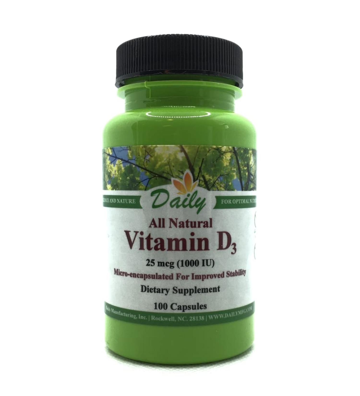 Daily Manufacturing Vitamin D3 1000 IU (25 mcg) - Buy Online on GoSupps.com