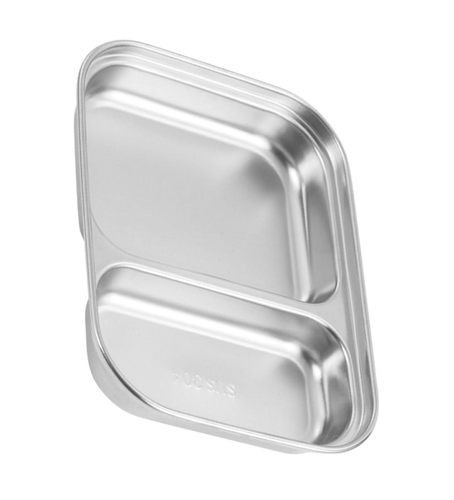 Alipis Stainless Steel Serving Tray Baby Separation Board Snack 20.00X15.00X3.00CM Silver - Buy Online on GoSupps.com
