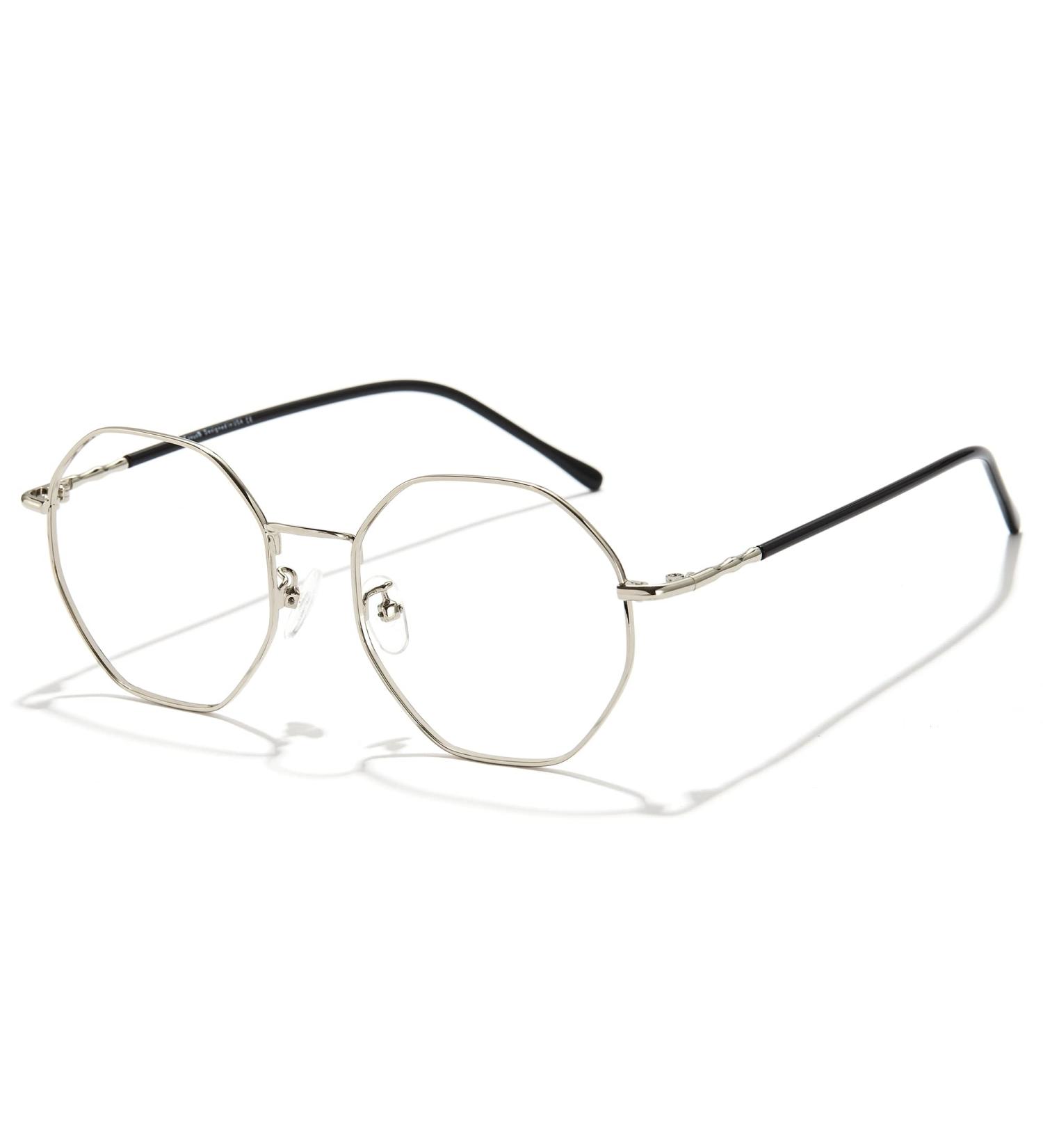 Cyxus Blue Light Filter Glasses - Stylish Non-Prescription Gaming Glasses for Men & Women - Silver Frame for PC TV & Tablet - Buy Online on GoSupps.com