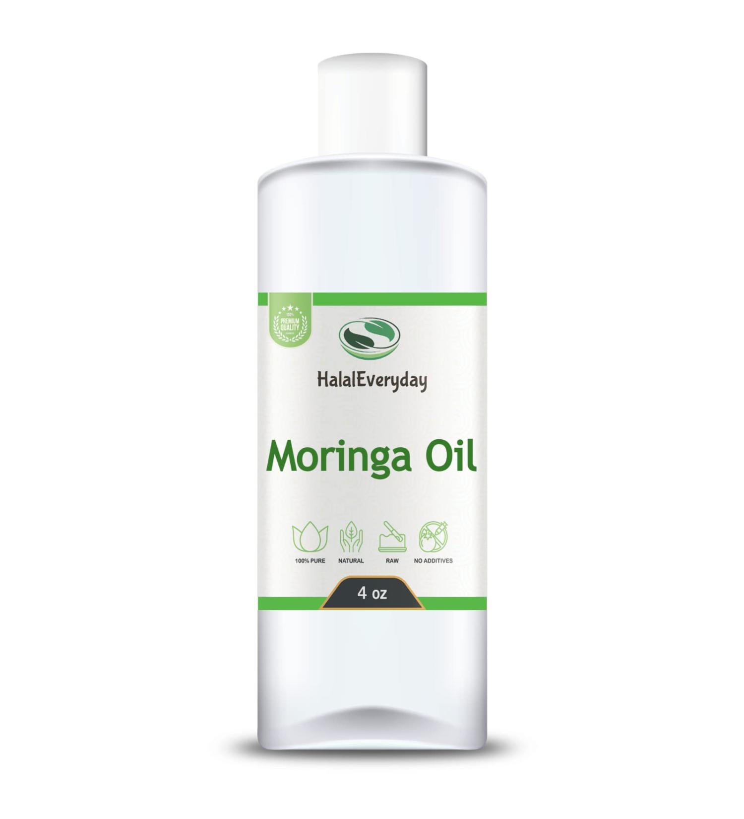 HalalEveryDay Moringa Oil - 100% Pure Natural Unrefined Virgin Organic | Cosmetic & Food Grade | For Skin Body Hair & Face (4 oz.) - Buy Online on GoSupps.com