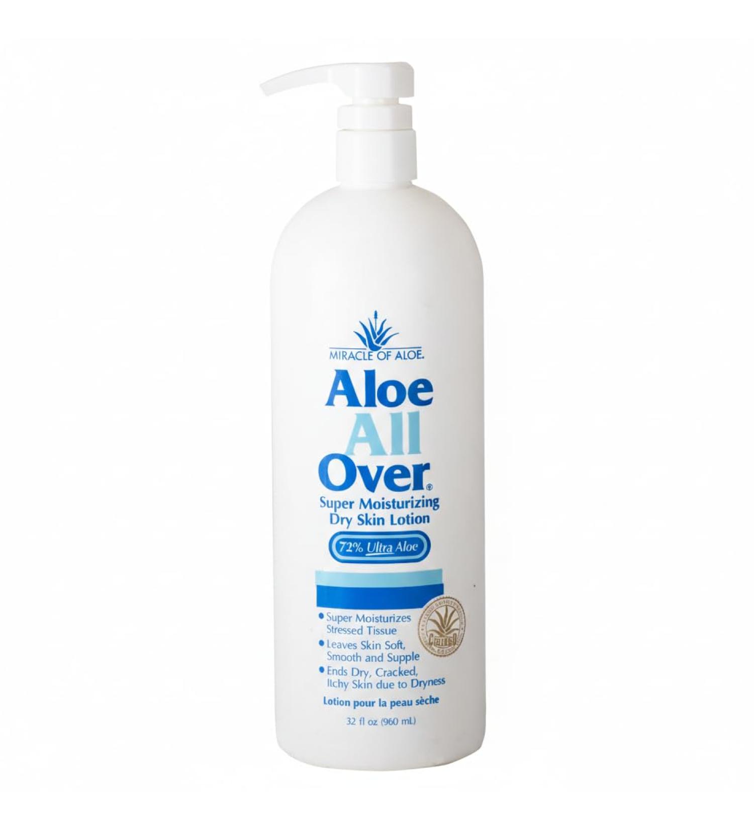 Miracle of Aloe Aloe All Over Super Moisturizing Dry Skin Lotion 32 oz - Made with 72% UltraAloe Aloe Vera Gel. Safe for Everyone: Men Women Kids. Restores Dry Skin Fast 32 Fl Oz (Pack of 1) - Buy Online on GoSupps.com