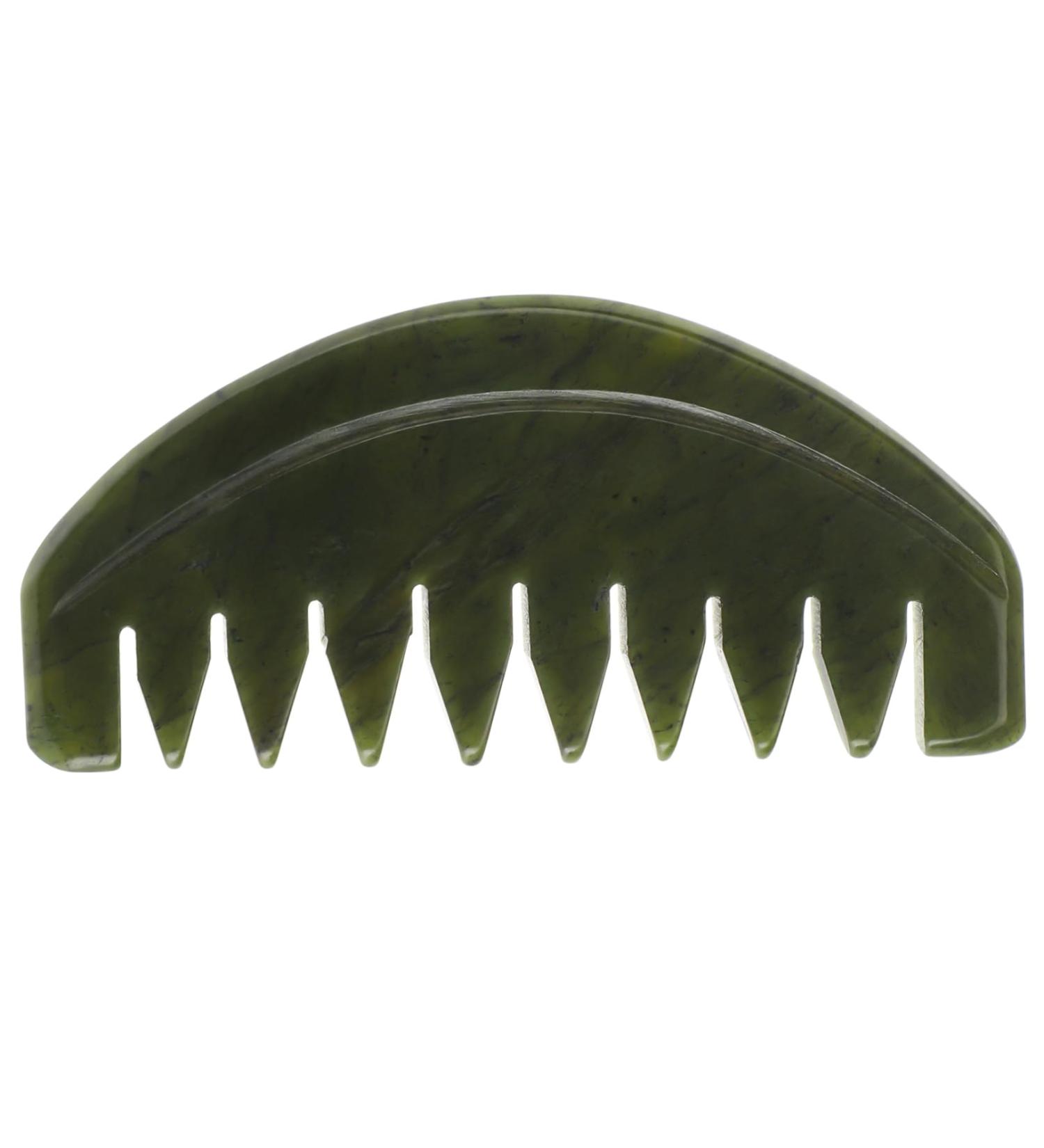 FRCOLOR 3-Piece Portable Jade Comb Set | Natural Jade Massage Tool for Facial & Head Care | Gua Sha Wide Tooth Scraper - Buy Online on GoSupps.com