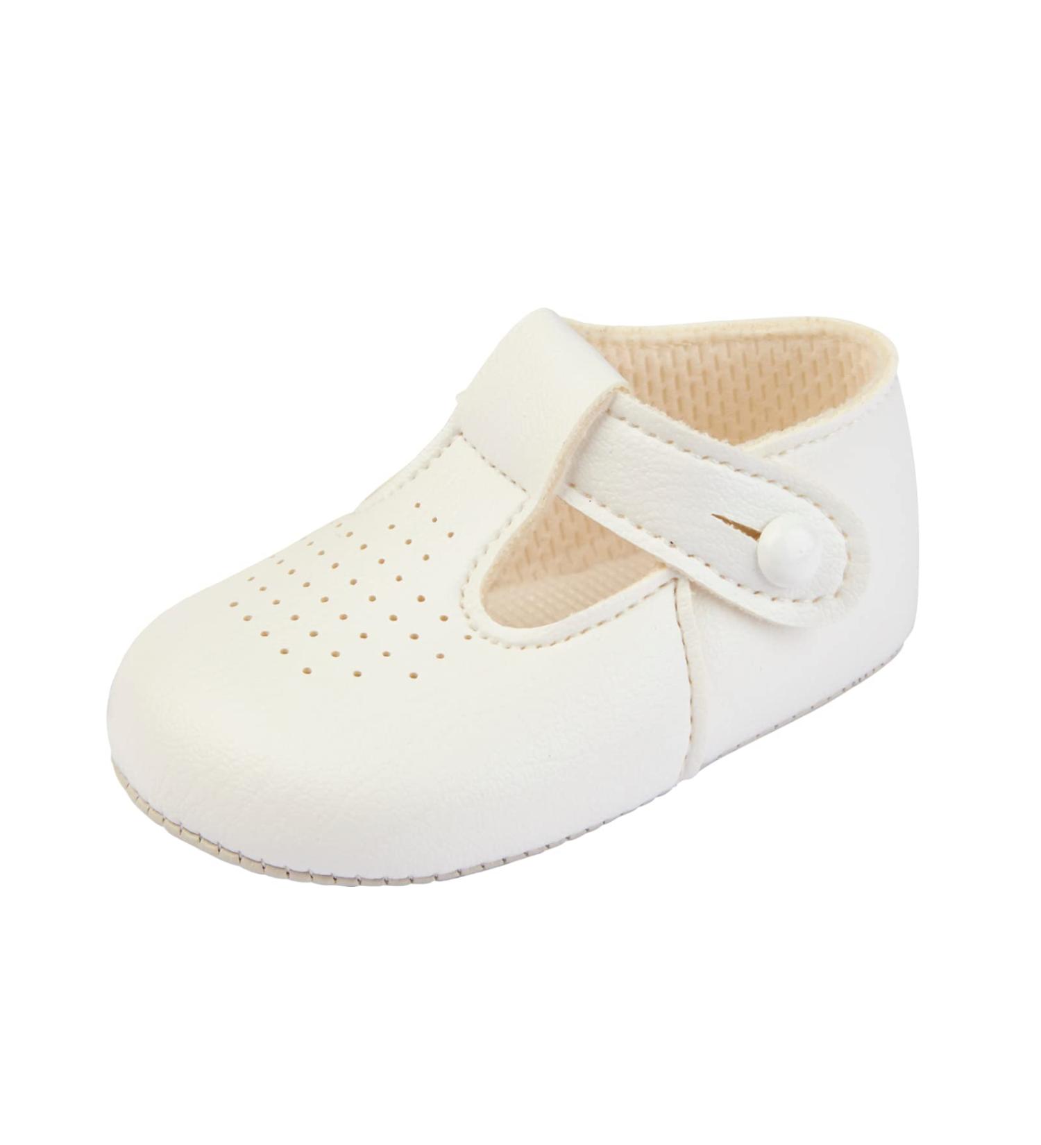 Early Days Baypods Baby Shoes | Soft Soled Pre Walker T Bar Style Shoe | Made in England | White - Buy Online on GoSupps.com