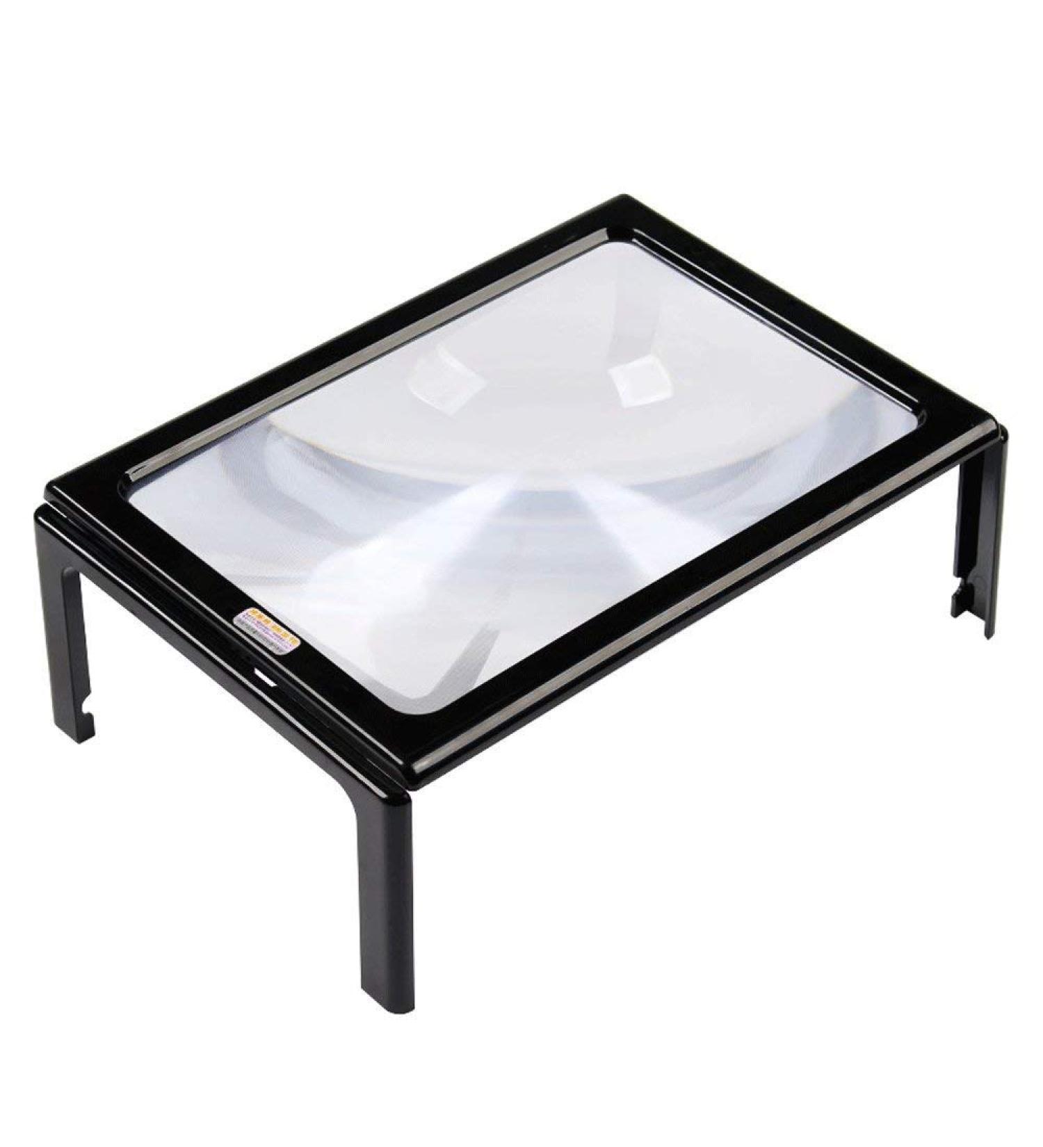 High Magnification Magnifying Glass Desktop Reading Old Man with Light with Chest Hanging A4 Large Lens Rectangular HD Portable Magnifying Glass Good Times - Buy Online on GoSupps.com