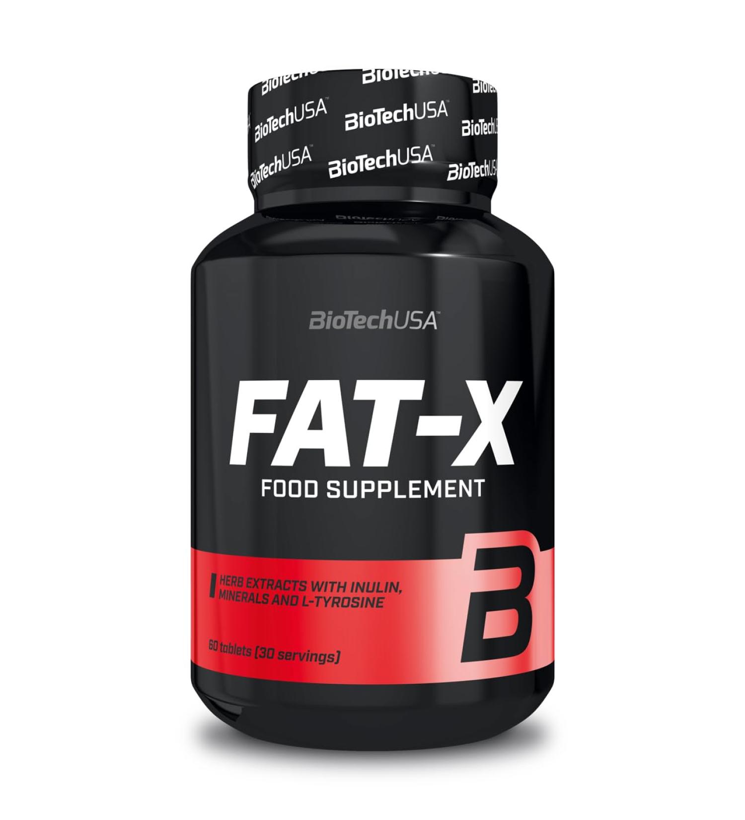 BioTechUSA Fat-X Inulin L-Tyrosine and HCA Dietary Supplement Tablets with Chromium Iodine and Zinc Without Stimulants 60 Tablets - Buy Online on GoSupps.com