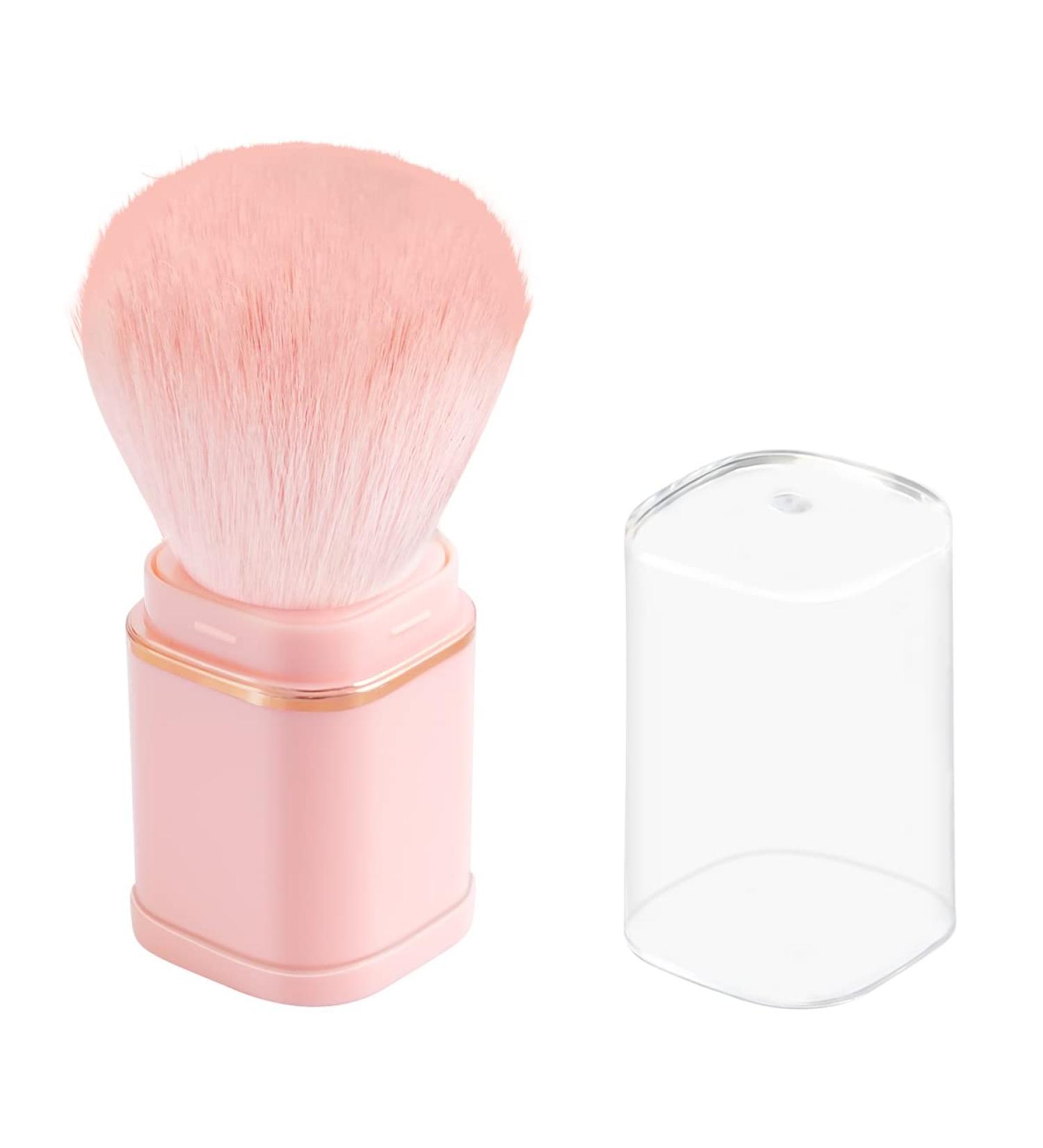 Mini Travel Size Retractable Face Kabuki Makeup Brush - Pink Portable Powder Brush for Blush & Bronzer - On-The-Go Beauty Essential - Buy Online on GoSupps.com