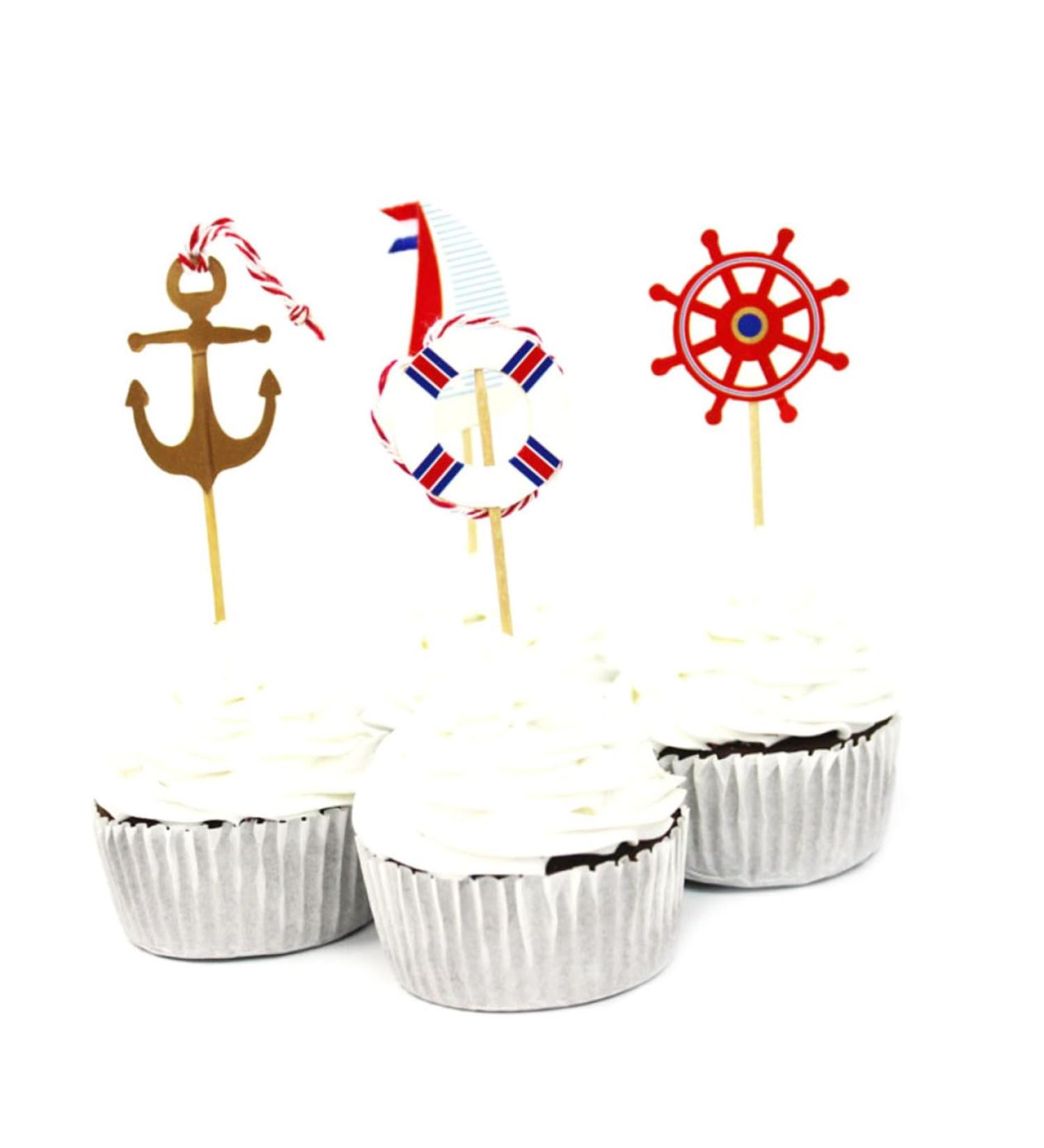 KICHOUSE 24pcs Wedding Cake Decorations Appetizer Picks Funny Cake Topper Nautical Cake Topper Sailboat Cake Topper Nautical Cupcake Picks Birthday Nautical Topper Ocean Top Hat Insert Card - Buy Online on GoSupps.com