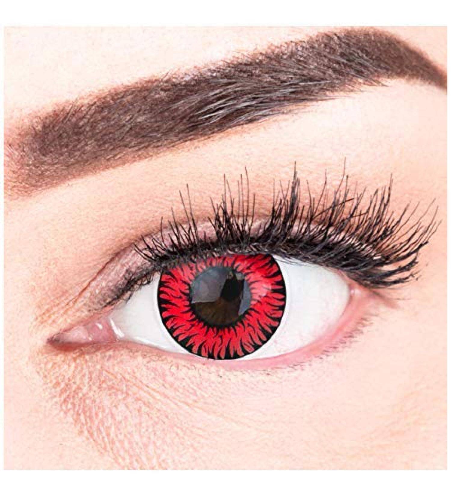 Red Anime Werewolf Contact Lenses | Opaque Circle Lenses for Cosplay | Intense Colors | Free Lens Containers | Perfect for Halloween & Carnival - Buy Online on GoSupps.com