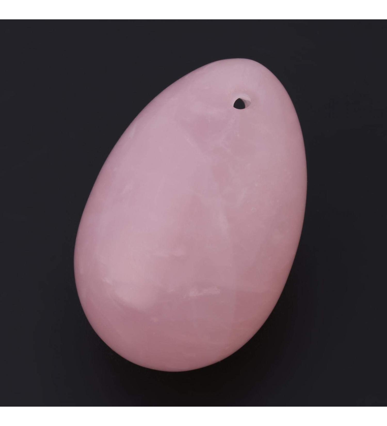 Rose Quartz Yoni Egg | Oval Massage Stone for Postpartum Recovery & Kegel Exercises - Buy Online on GoSupps.com