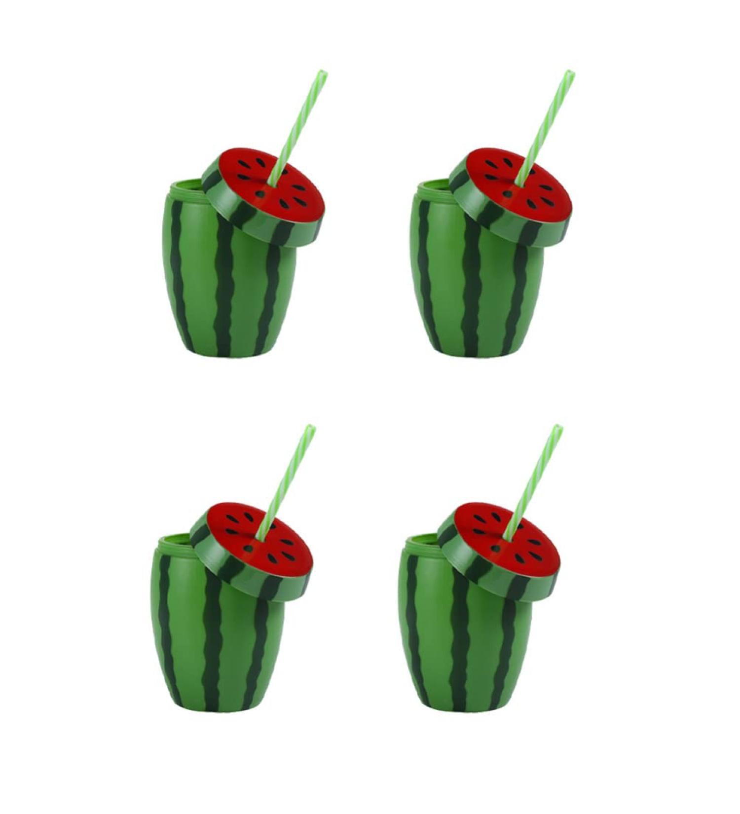 NUOBESTY Halloween Decorations 4pcs Watermelon Sippy Cup with Straw Watermelon Shaped Drinking Cup Summer Sippy Cup for Watermelon Summer Party Supplies Halloween Decor - Buy Online on GoSupps.com