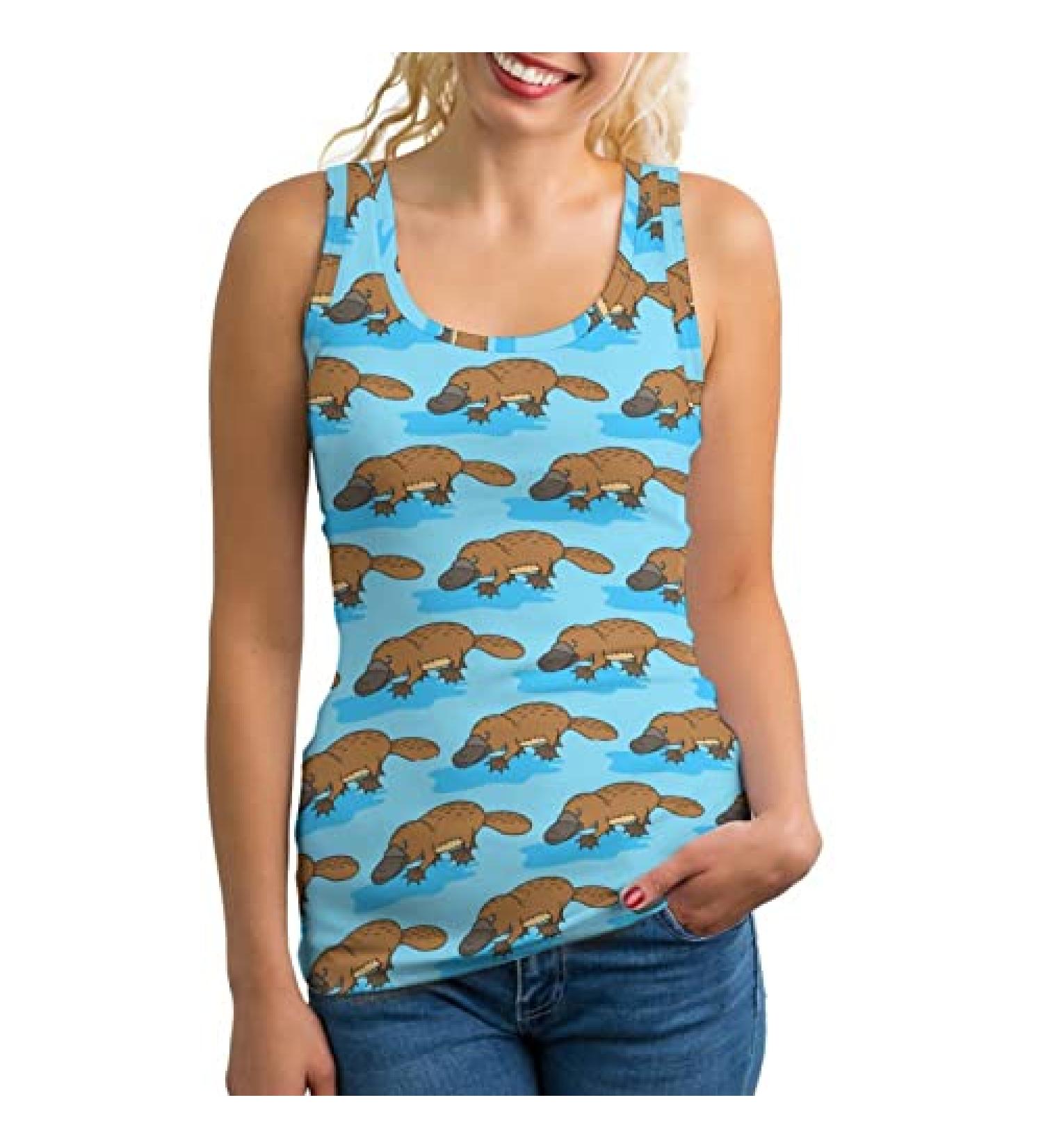 Australian Funny Platypus Women's Tank Top | Sleeveless Summer Sports Vest - X-Large - Buy Online on GoSupps.com