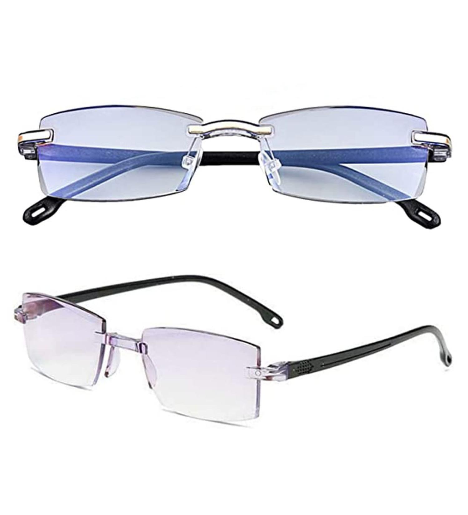 Luckky Titanium Progressive Multifocal Reading Glasses +2.0 | Dual-Use Anti-Blue Light Vision Diamond-Ground Bifocals & Case - Shop Internationally! - Buy Online on GoSupps.com
