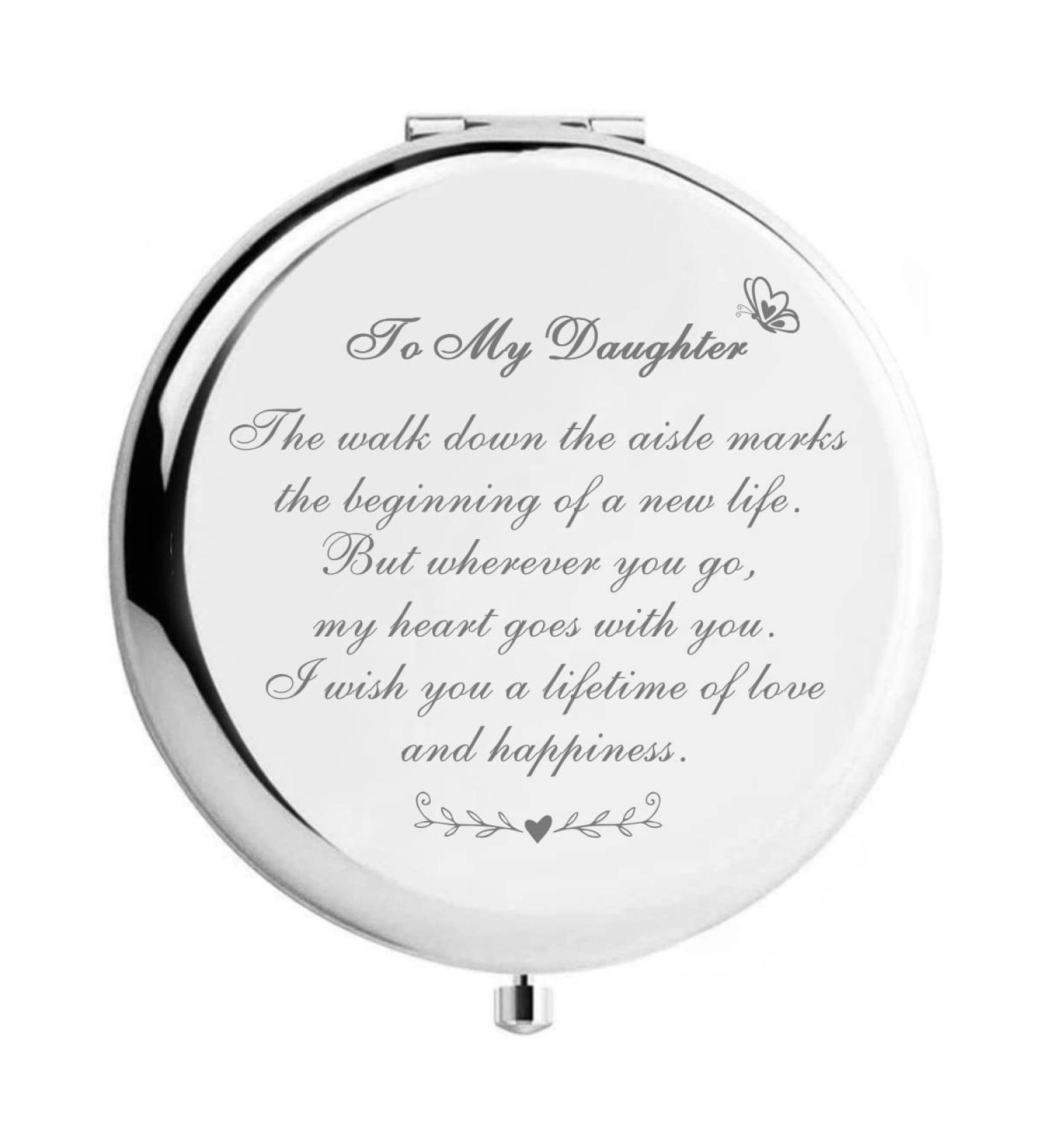 Engraved Compact Mirror - Daughter Wedding & Birthday Gift from Parents - WHING - Buy Online on GoSupps.com