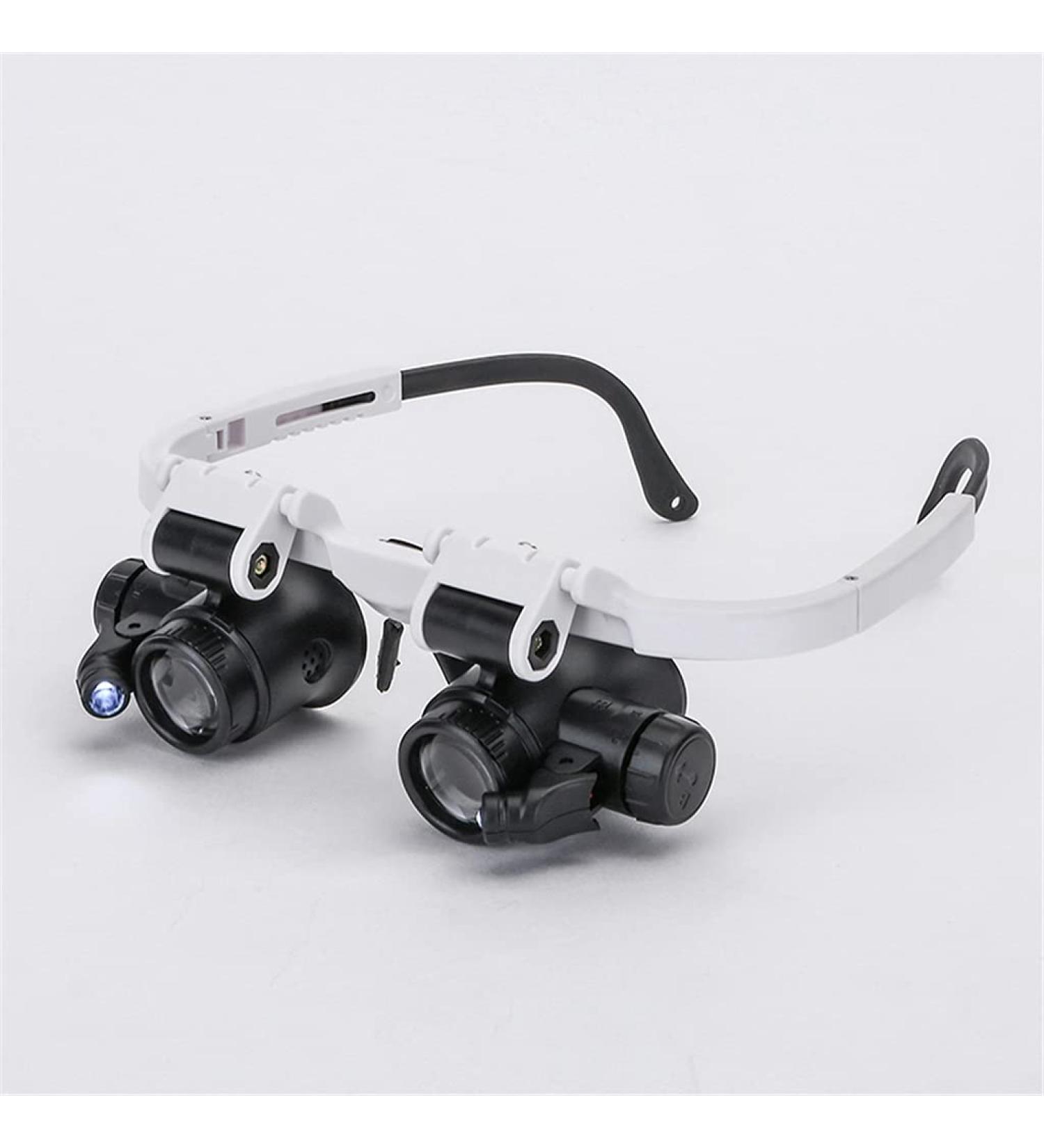 8X 23X LED Retractable Head-Mounted Watch Maintenance Magnifying Glasses Double Eyes Magnifying Glasses with LED Light - Buy Online on GoSupps.com