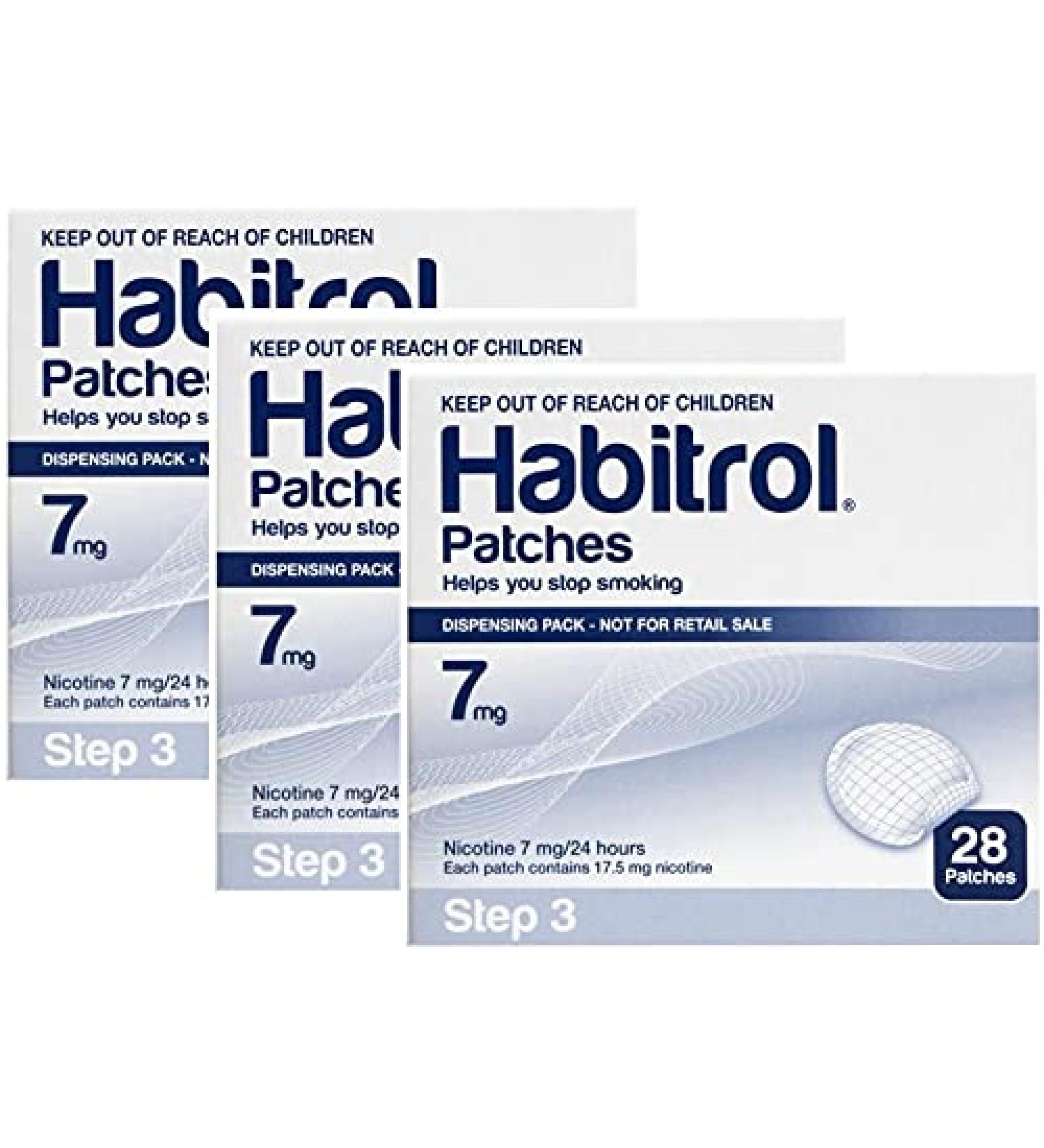 Habitrol 7mg Nicotine Patches Step 3 - 3 Boxes (84 Patches) | Stop Smoking Aid by Novartis - Buy Online on GoSupps.com