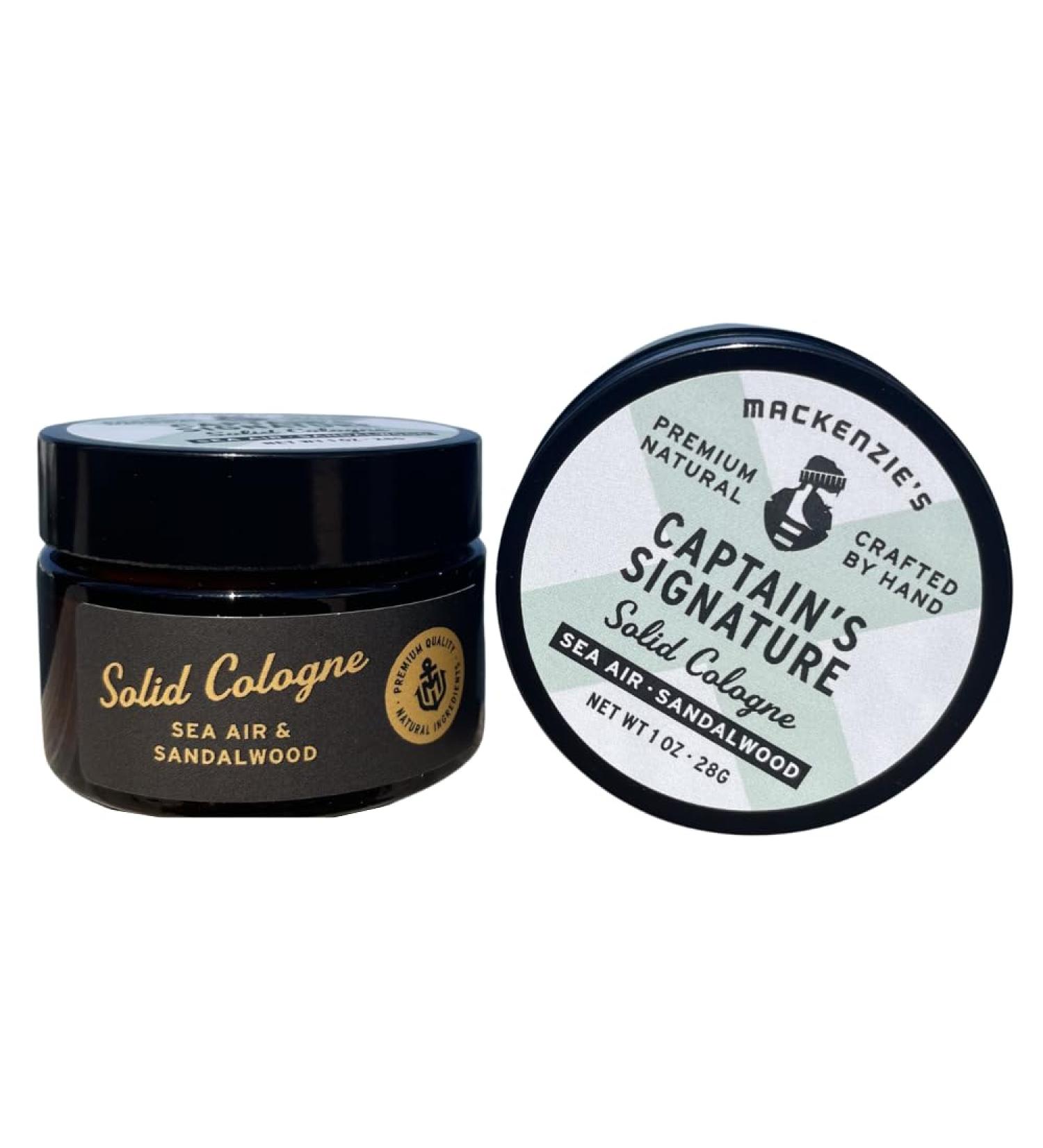 MACKENZIE'S Captain's Signature Solid Cologne - Gifts for Fisherman - Gifts for Men - Natural Cologne - Sea Air & Sandalwood Scented - 1 OZ - Buy Online on GoSupps.com