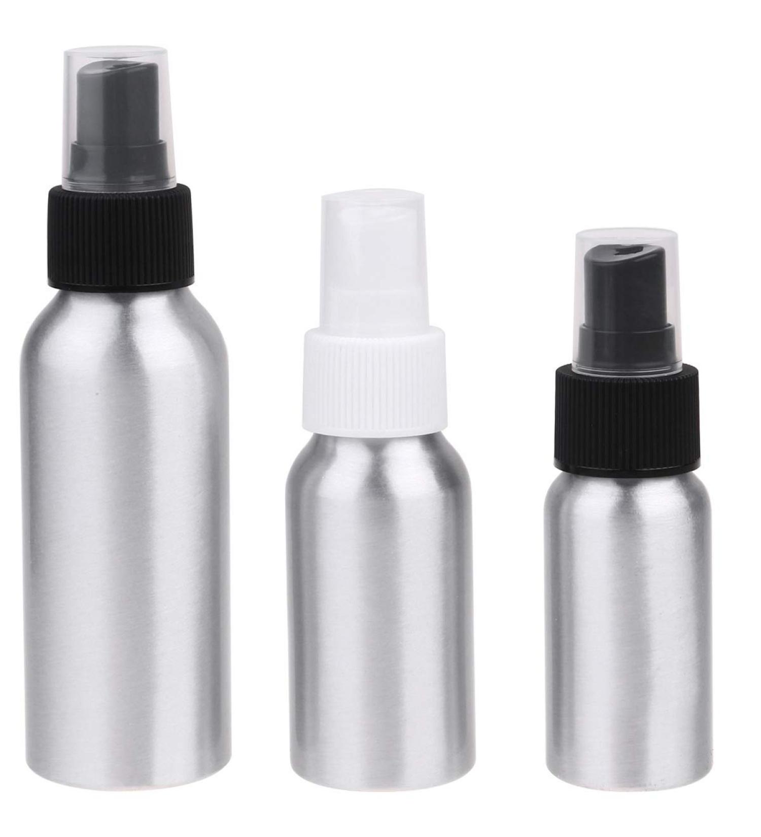 Milist Refillable Aluminum Spray Bottles - Set of 3 (30ml 50ml 100ml) - Travel-Friendly All-Purpose Cosmetic and Cleaning Containers - Black & White Options - Buy Online on GoSupps.com