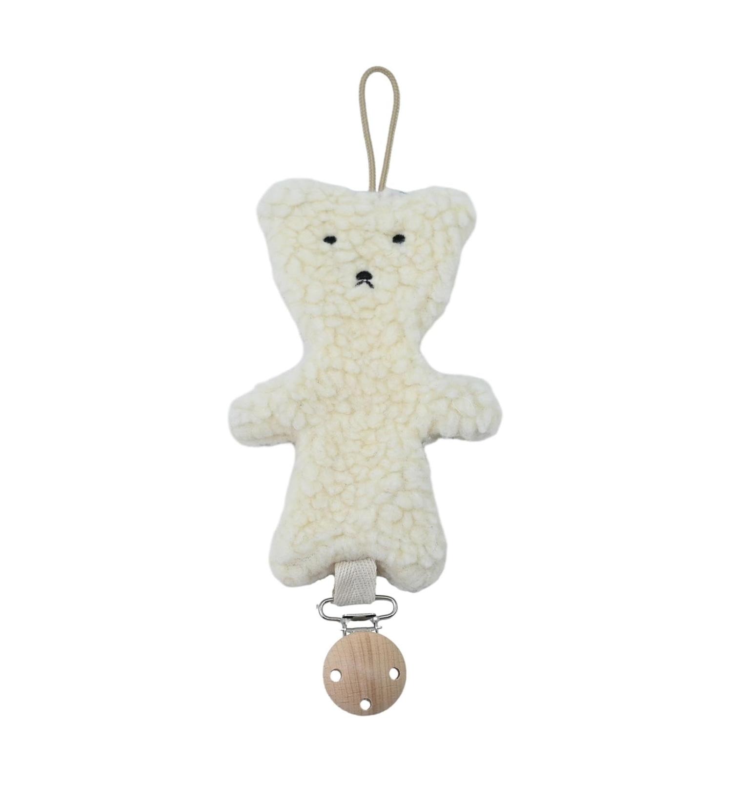 Buy Poupangke Soft Bear Pacifier Clip Holder - Soothing Beige Baby Pacifier Clip for All Pacifiers | International Shipping Available - Buy Online on GoSupps.com