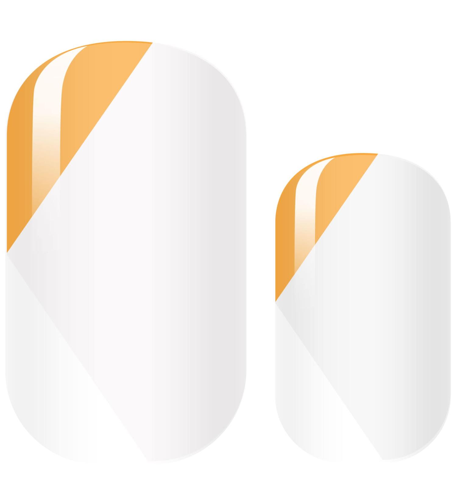 Avoa beauty nail film - "on the bright side" white orange cool edgy transparent nail art design 16 thin self -adhesive long -lasting nail wraps