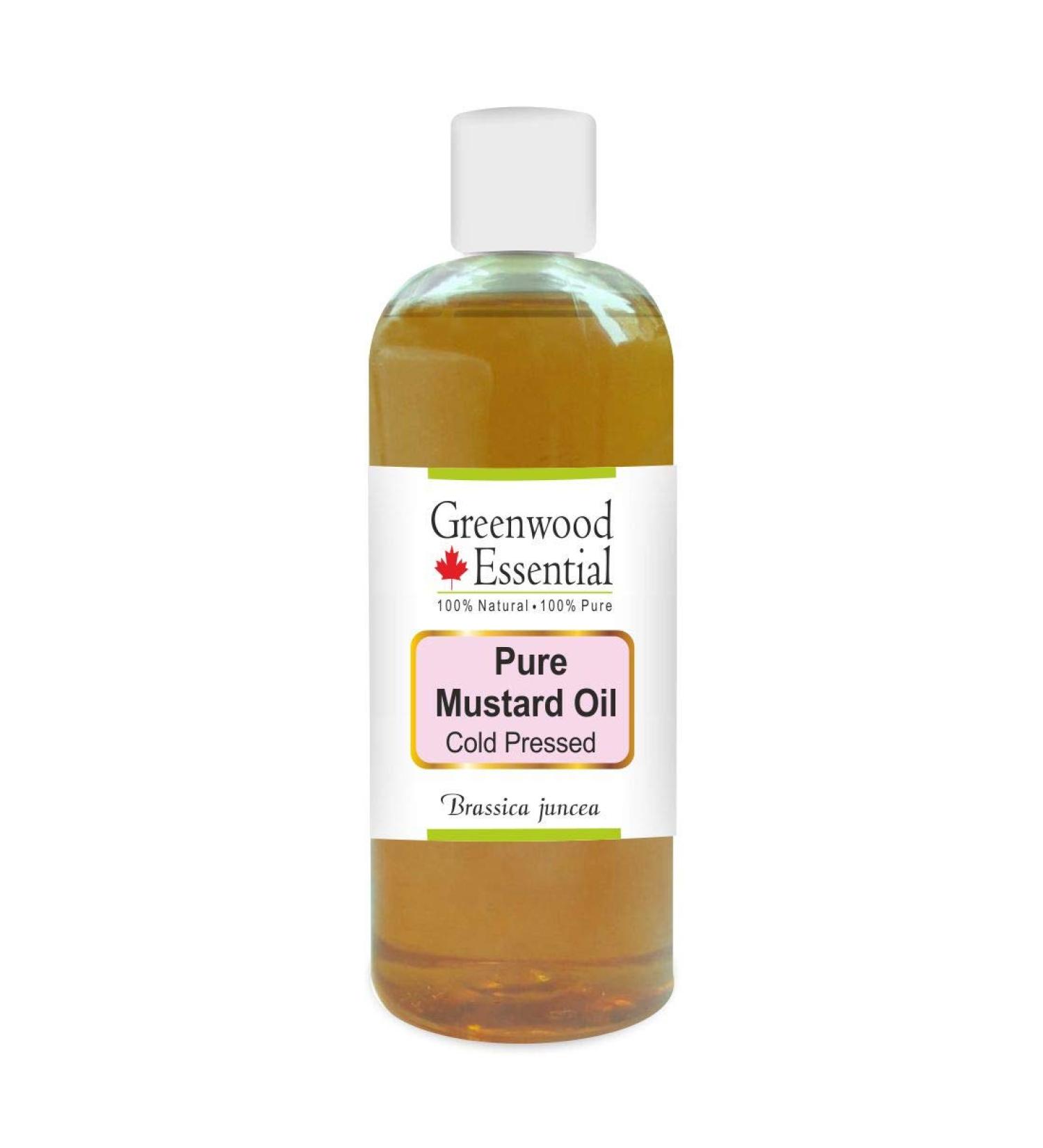 Greenwood Essential Pure Mustard Oil 200ml - Therapeutic Grade Cold Pressed Brassica juncea - Best for Health & Wellness - Buy Online on GoSupps.com