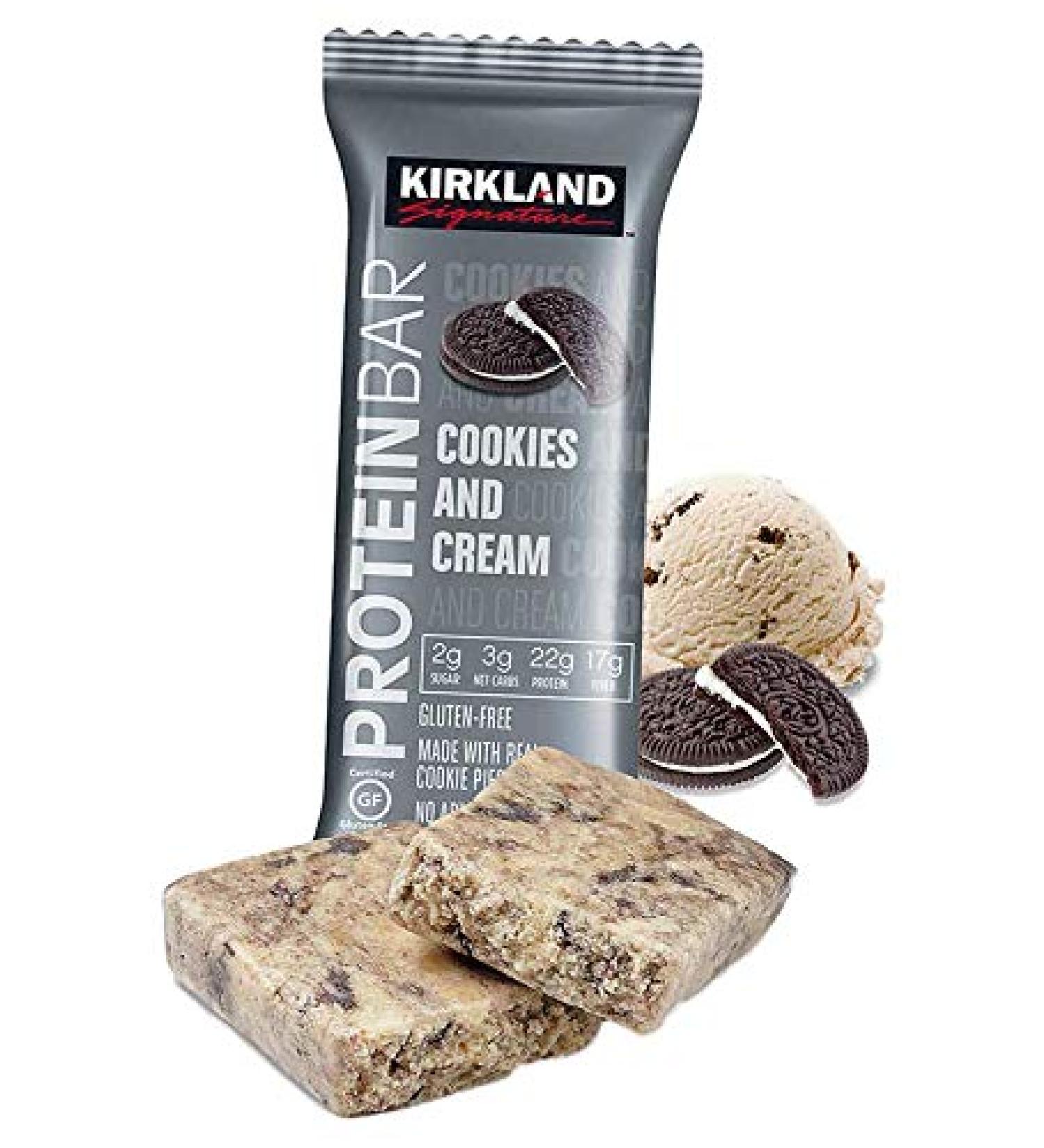Kirkland Signature Cookies & Cream Protein Bars - 20-Pack Bulk Pack - Buy Online on GoSupps.com