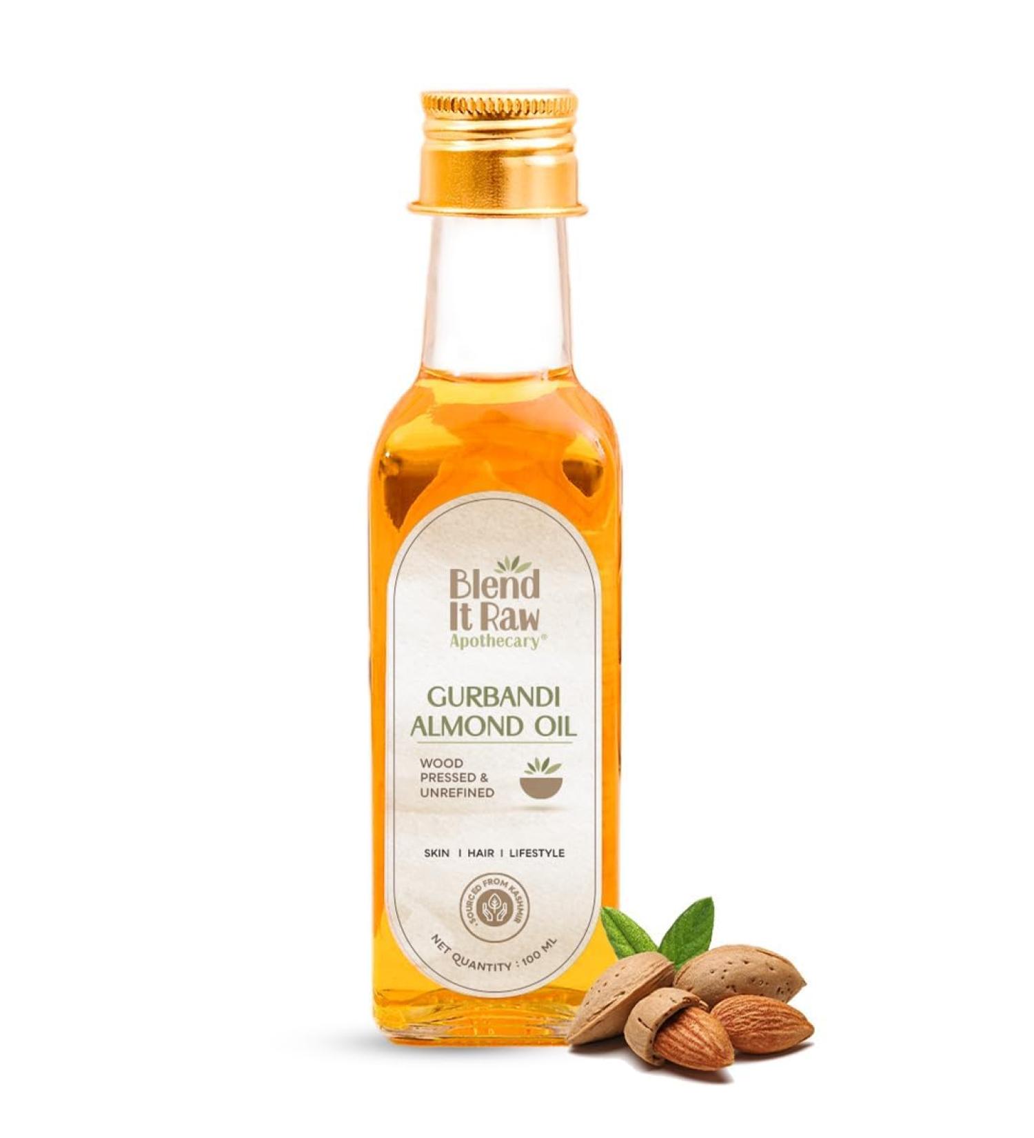 BEMT Gurbandi Almond Oil Cold-Pressed Badam Tel for Baby Massage Skin & Hair Care 100ml