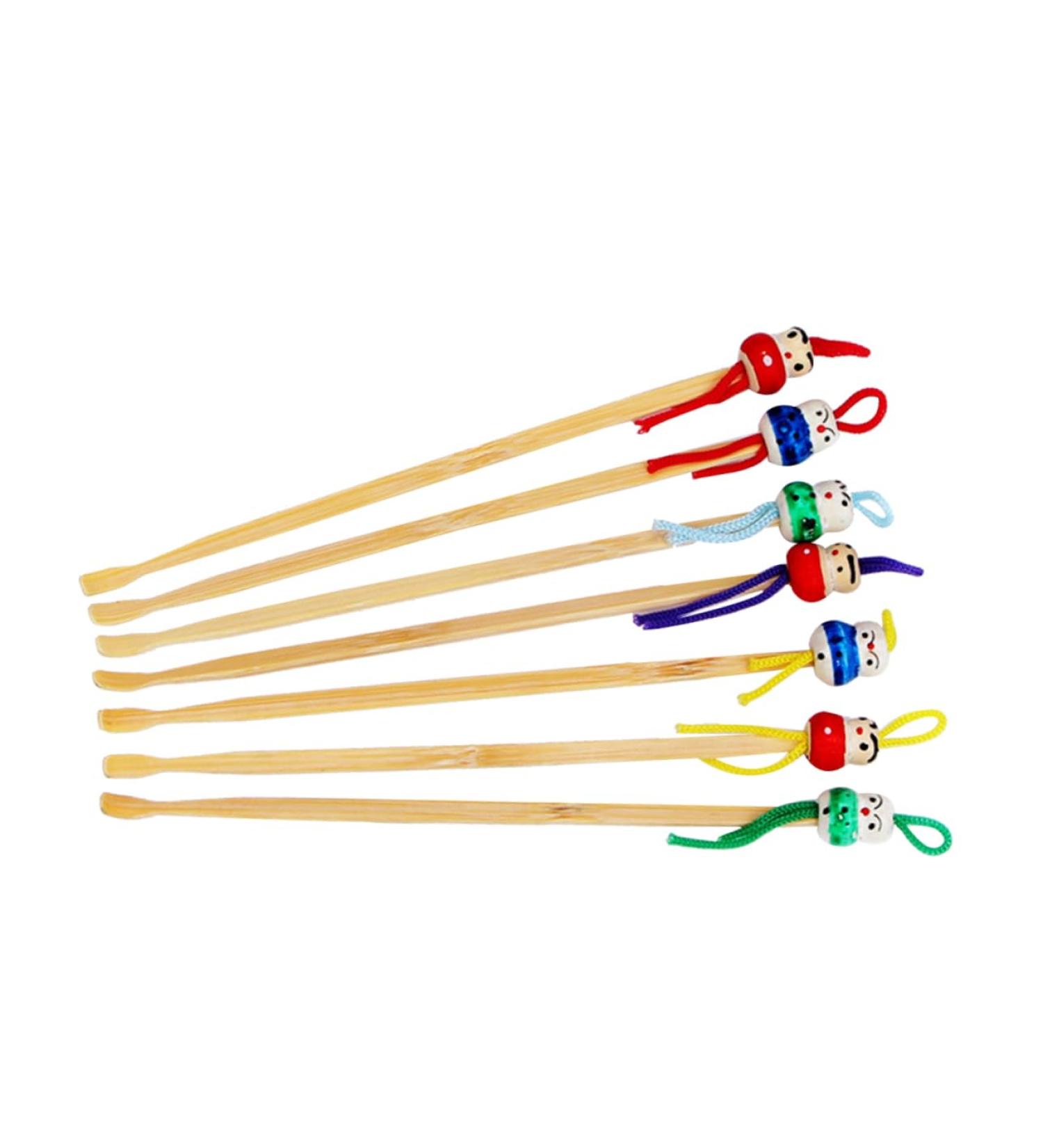Healifty 12pcs Wooden Ear Pick Set - Ear Wax Removal Tools with Metal Cleaner - Adorable Cartoon Design for Children - Ear Cleaning Supplies - Buy Online on GoSupps.com