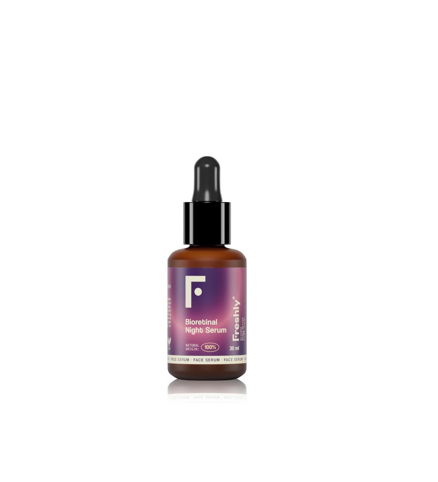 Freshly Cosmetics 100 Natural Retinal Facial Serum that Reduces Wrinkles and Acne Scars Bioretinal Night Serum 30 ml - Buy Online on GoSupps.com