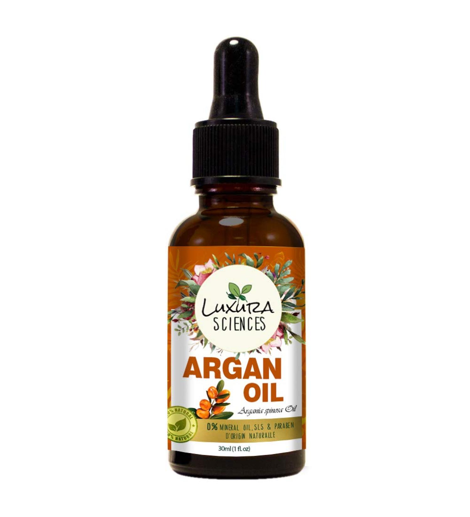 Organic Moroccan Argan Oil - Pure Essential Oil for Hair Face & Body | Natural DIY Beauty Recipes | 0.51 Fl Oz - Buy Online on GoSupps.com