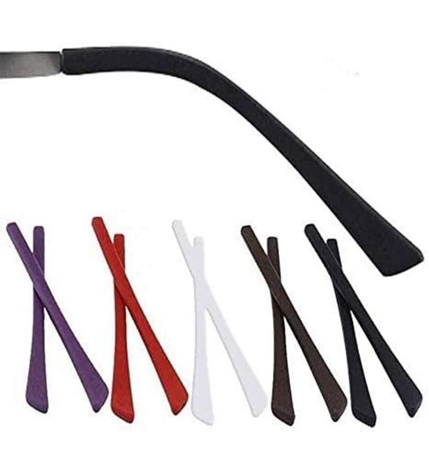 Eyeglass End Tips  10 Pairs Silicone Anti-Slip Ear Sock Pieces Tube Sleeve Eyewear Soft Replacement Tips ONLY for Thin Slim Flat Wire Eyeglass Sunglasses Legs - 5 Colors Black white red purple gray - Buy Online on GoSupps.com
