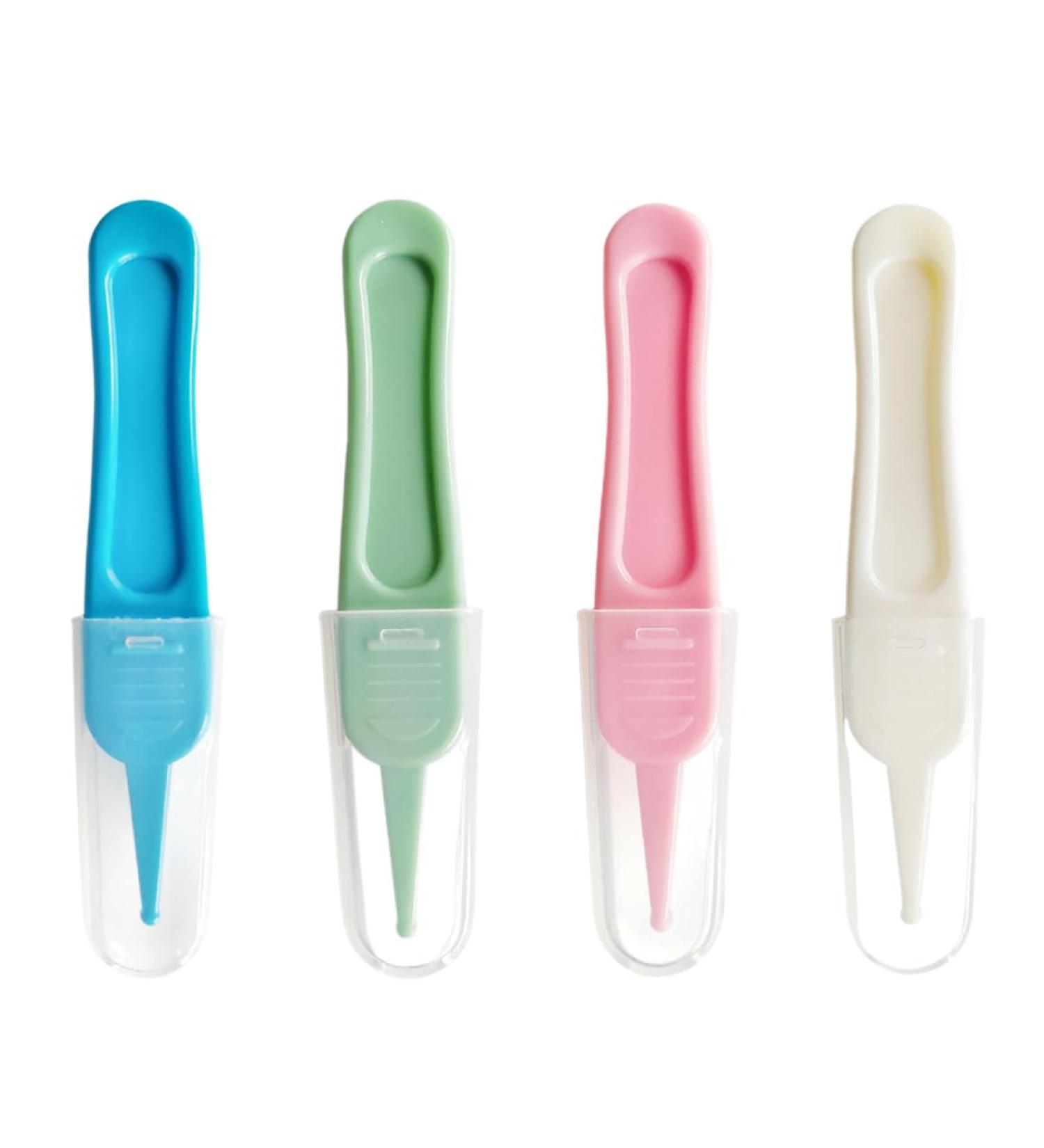 WeddHuis 4 Pack Baby Nose Tweezers - Safe Nose Cleaning Tweezers for Infants | Gentle Baby Safety Tool - Buy Online on GoSupps.com
