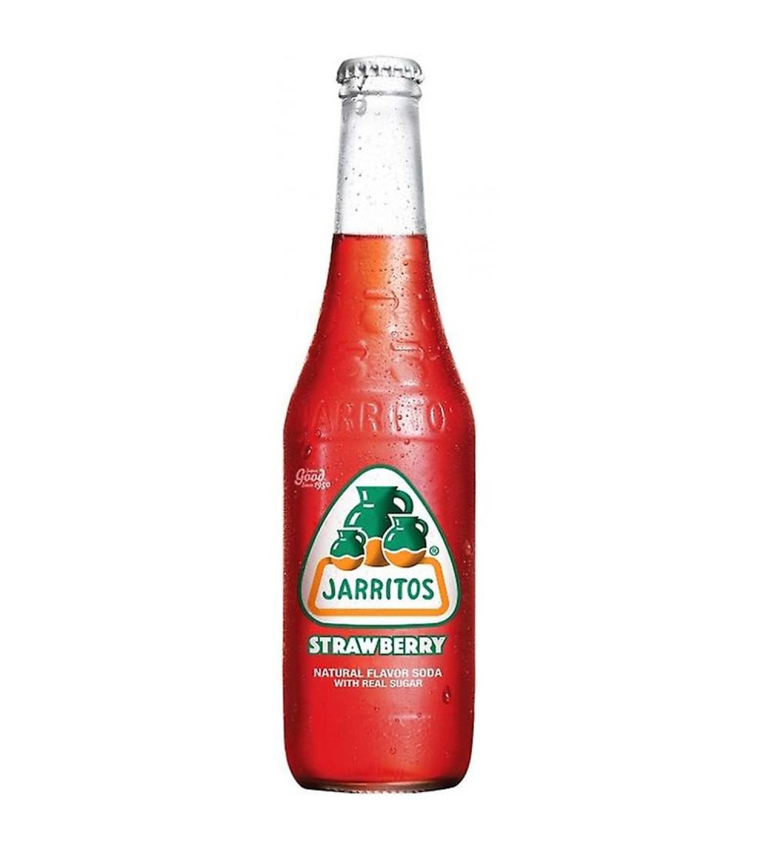 Jarritos Strawberry 12 x 370ml Pack/Mexican Strawberry Soft Drink Bottle - Buy Online on GoSupps.com
