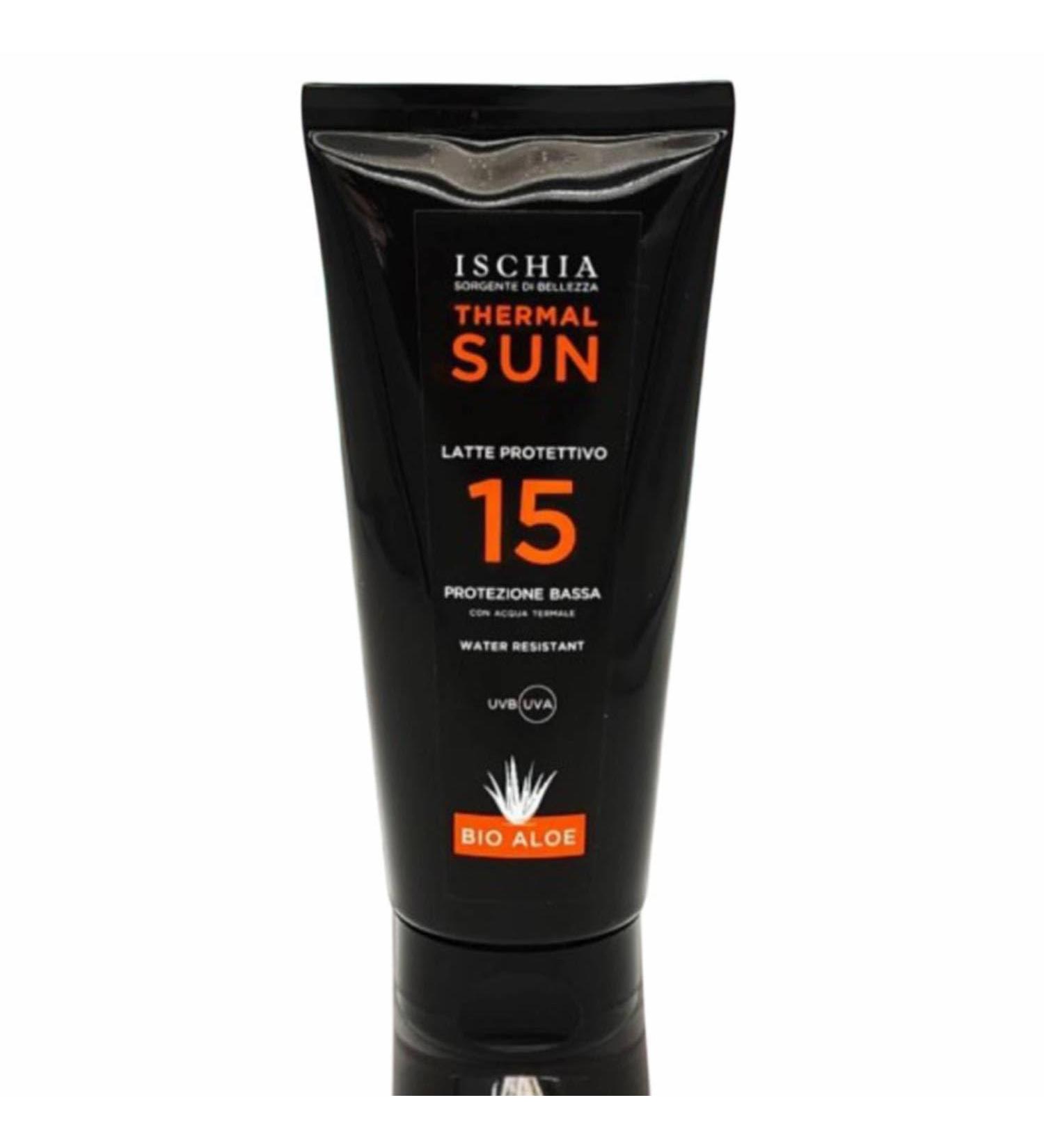  Ischia Sorgente di Bellezza Ischia Thermal Sun Face and Body Sunscreen Lotion with Thermal Water and Organic Aloe Water Resistant 200ml (SPF 1.15) - Buy Online on GoSupps.com