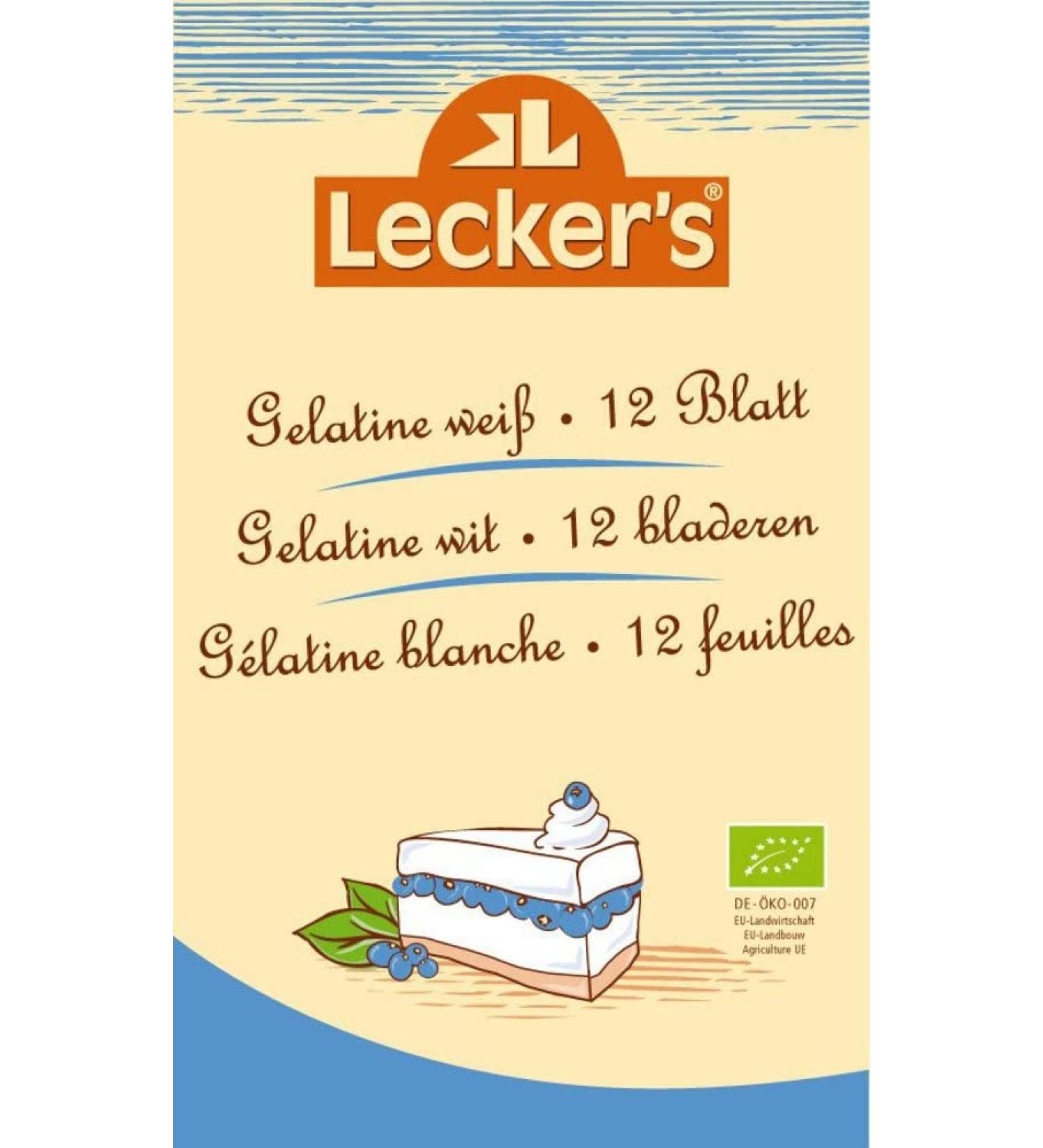 Brand New Cake Biothek White Leaf Gelatin 12 Sheets 20 g