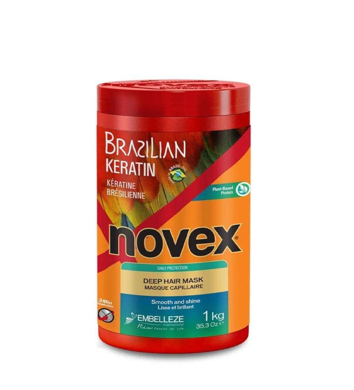 Novex Brazilian Keratin Deep Conditioning Mask 35.3 oz - Frizz Control & Damage Repair - Buy Online on GoSupps.com