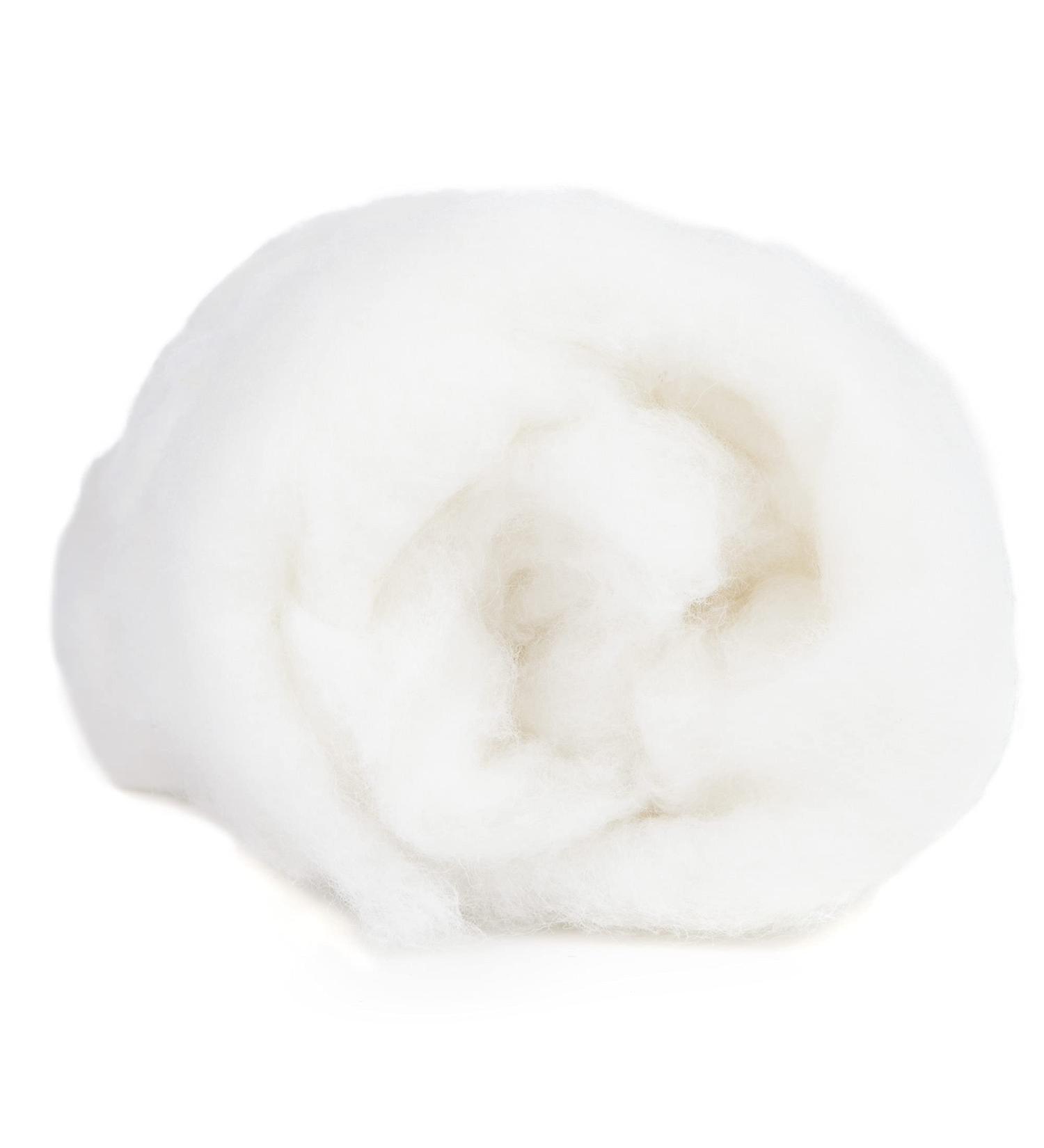 Maori Wool - A Special Blend of New Zealand Wools by DHG for Needle Felting and Wet Felting, 3.5 OZ / 100 gr, Carded Wool Batt, 100% Pure Wool, Color Snow White Snow 3.5 OZ