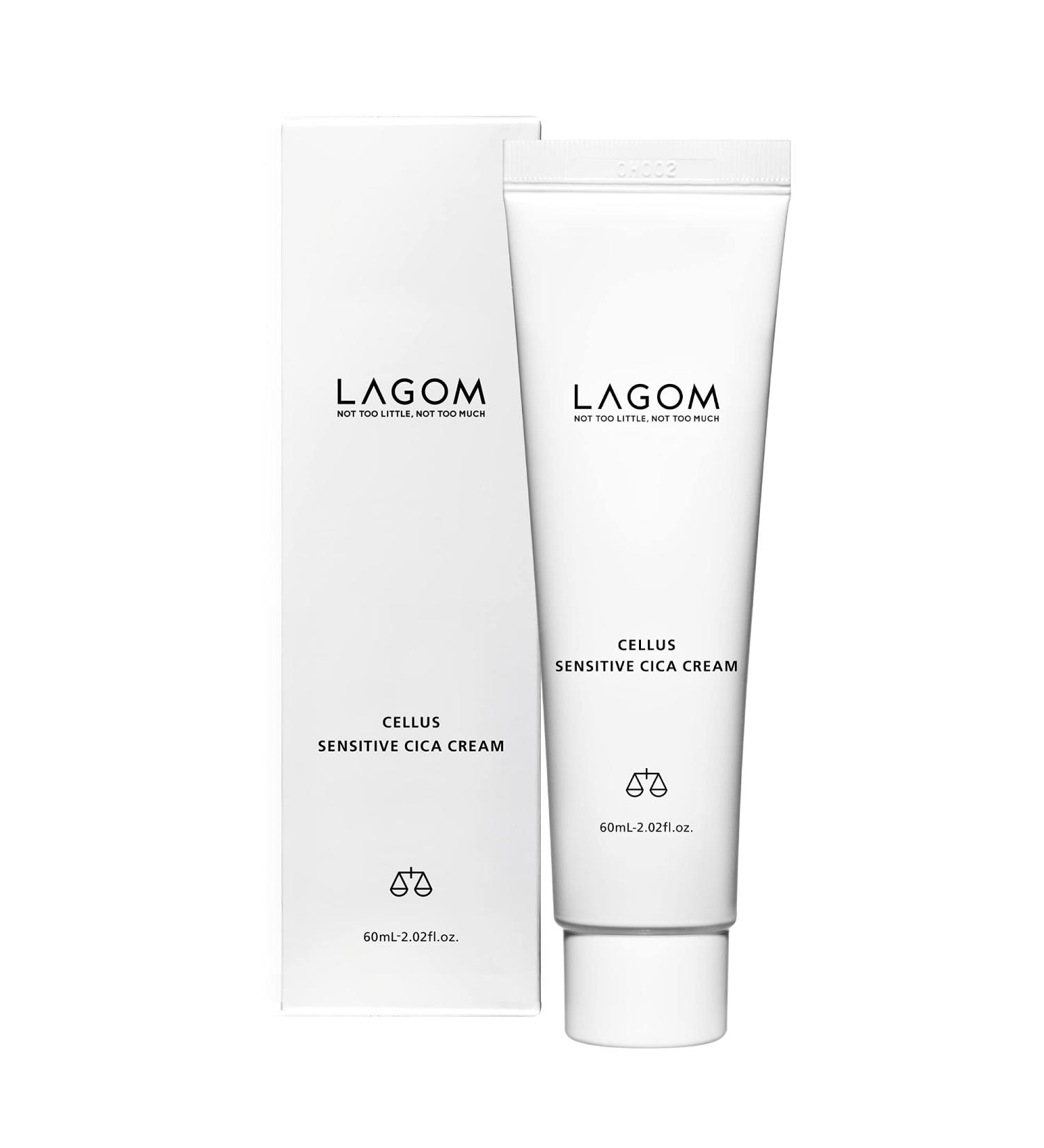 Buy LAGOM Cellus Sensitive Cica Cream - Natural Soothing Lotion for All Skin Types | 60ml | Centella & Green Tea Infusion for Calming & Hydration - Buy Online on GoSupps.com