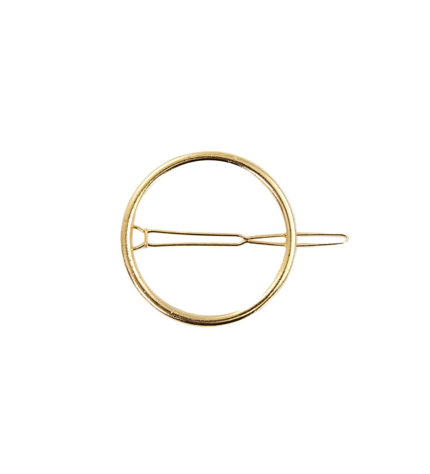 Oblique Unique Metal Hair Clip for Women & Girls - Stylish Gold or Silver Round Hair Accessory - Buy Online on GoSupps.com