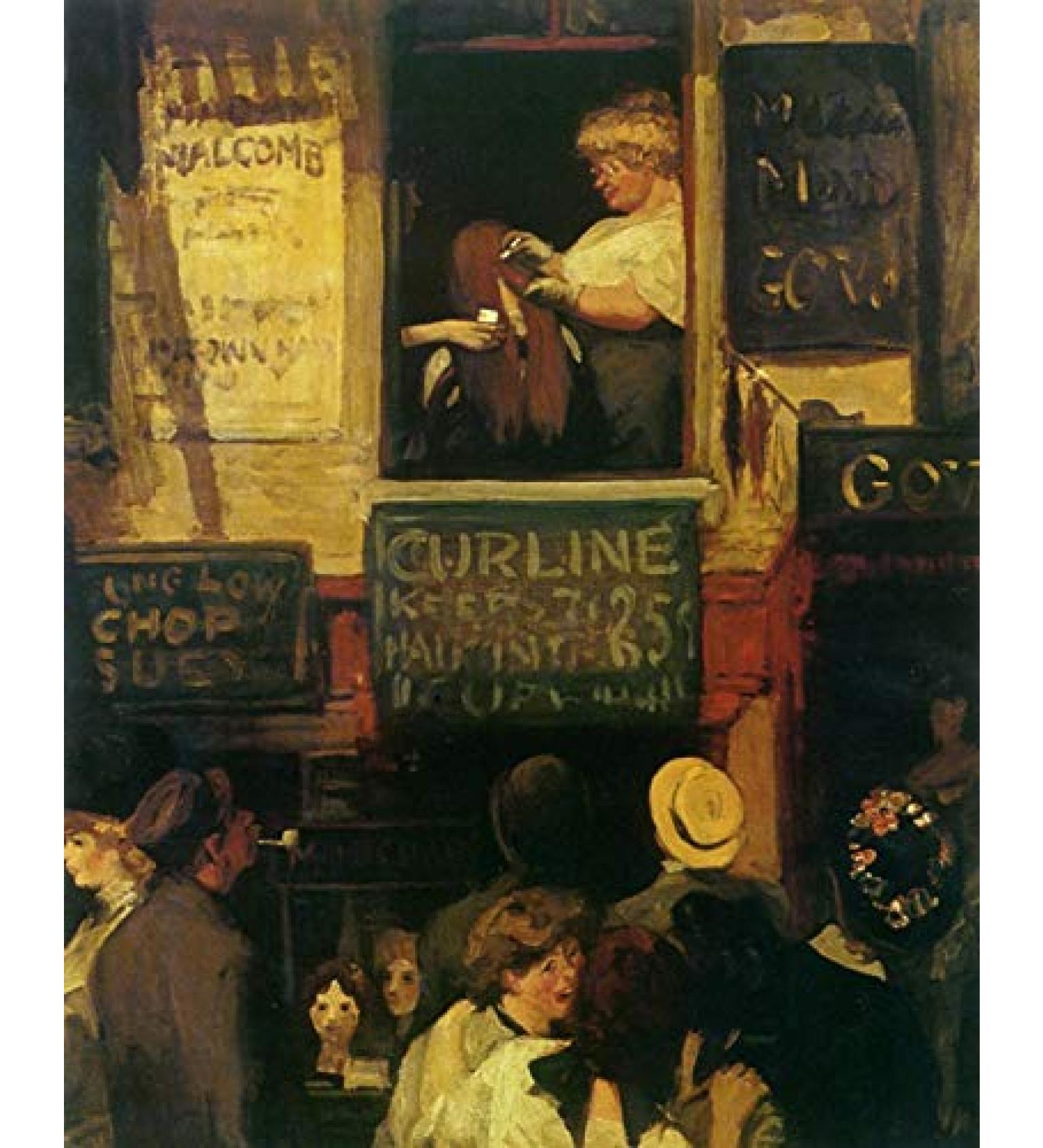 1907 John Sloan Vitrine d un salon de coiffure Hairdresser s Windows American painting F30047 MAXI Poster on Photo Paper - Glossy Thick (24/36 inch)(61/91.5 cm) - BrucePrint - Film Movie Posters Wal