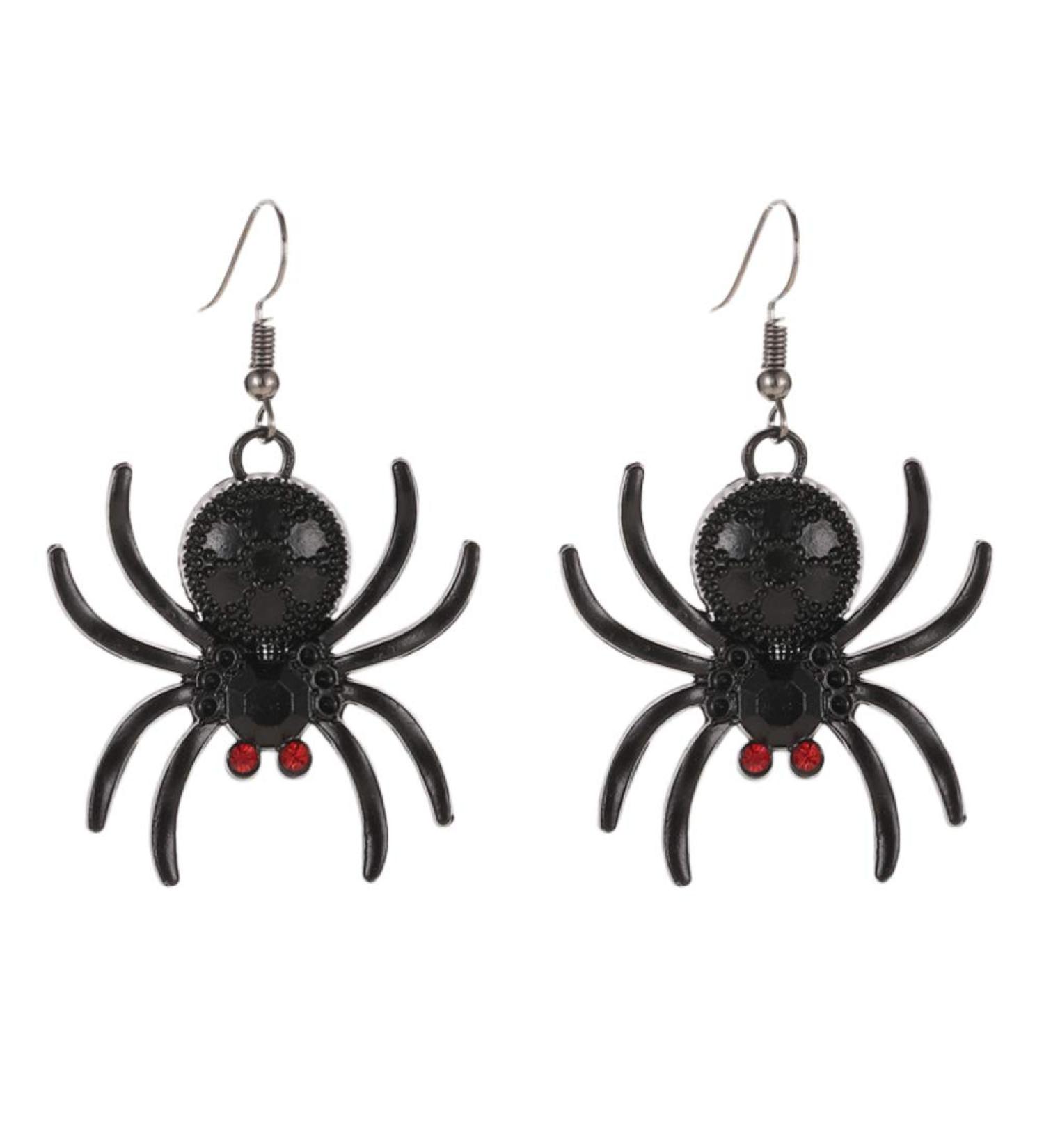 Holibanna Black Spider Rhinestone Dangle Earrings | Gothic Halloween Ear Jewelry for Women - Party Favor - Buy Online on GoSupps.com