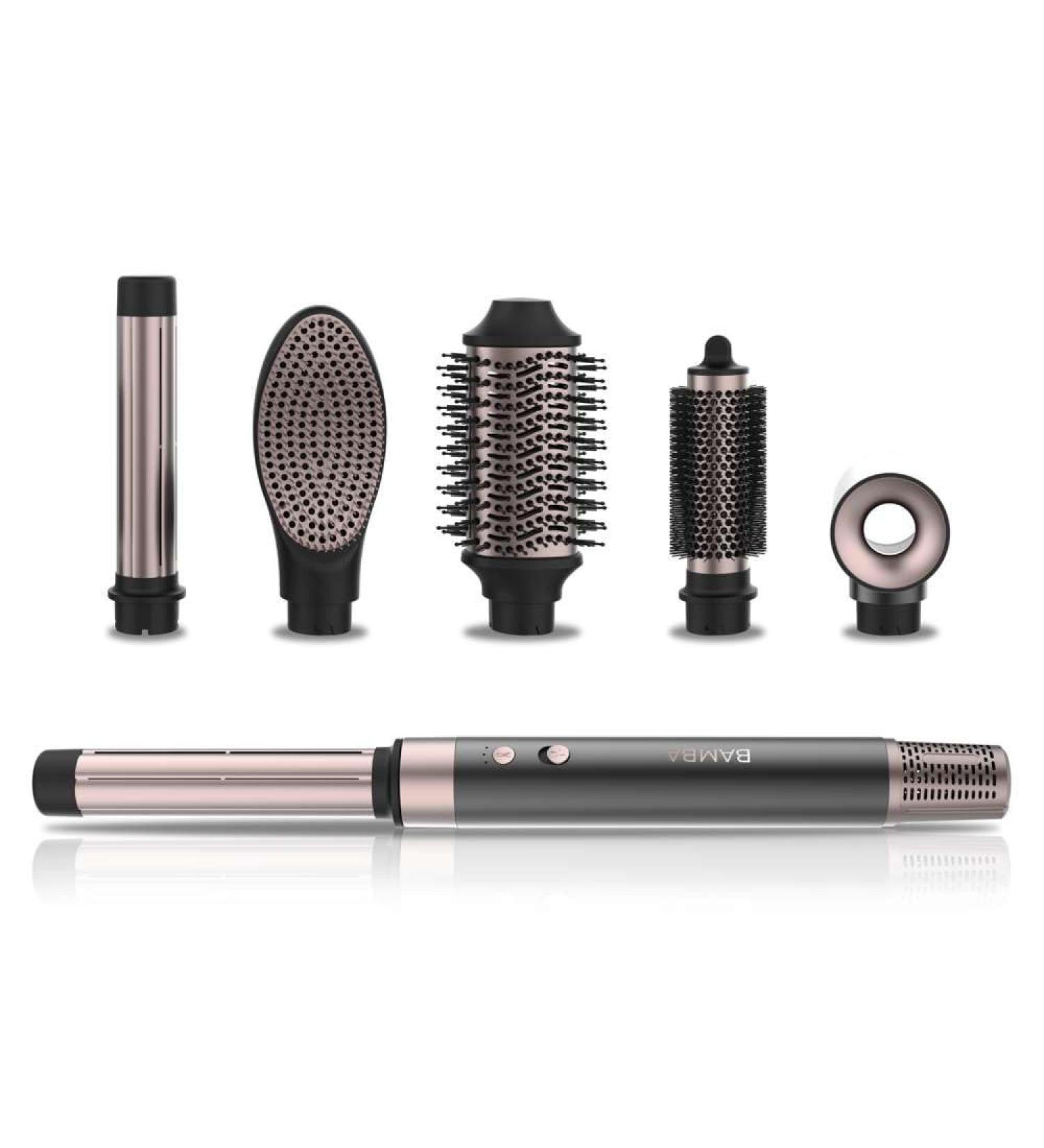 Cecotec Bamba CeramicCare Supersonic 6-in-1 Air Brush | 6 Interchangeable Heads | Ceramic Coating | 2 Speeds & 3 Temperatures - Black - Buy Online on GoSupps.com