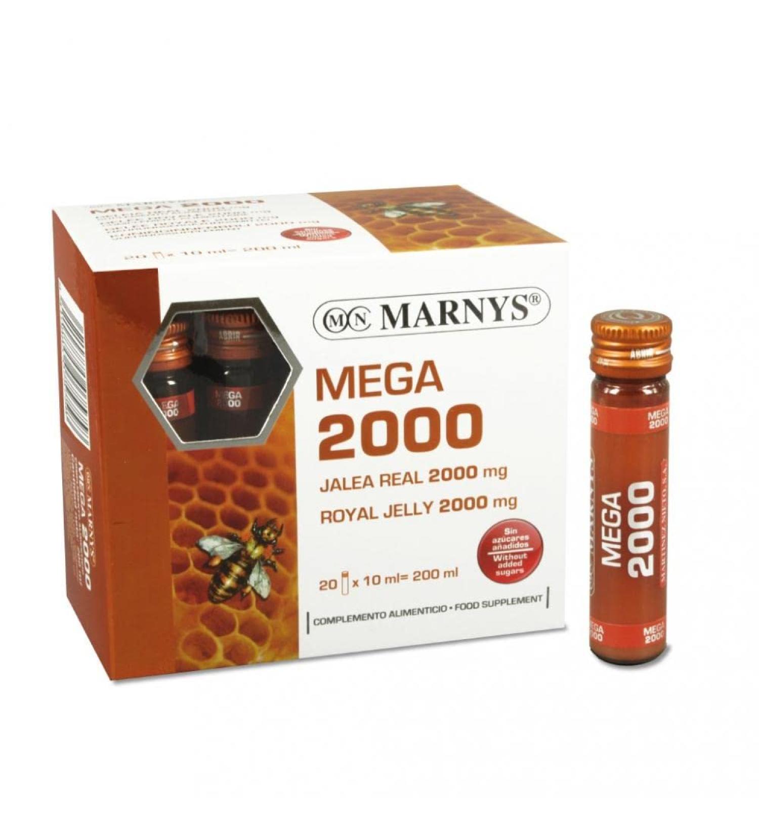 Marnys Mega Royal Jelly 20 vials x 2000 mg - Buy Online on GoSupps.com