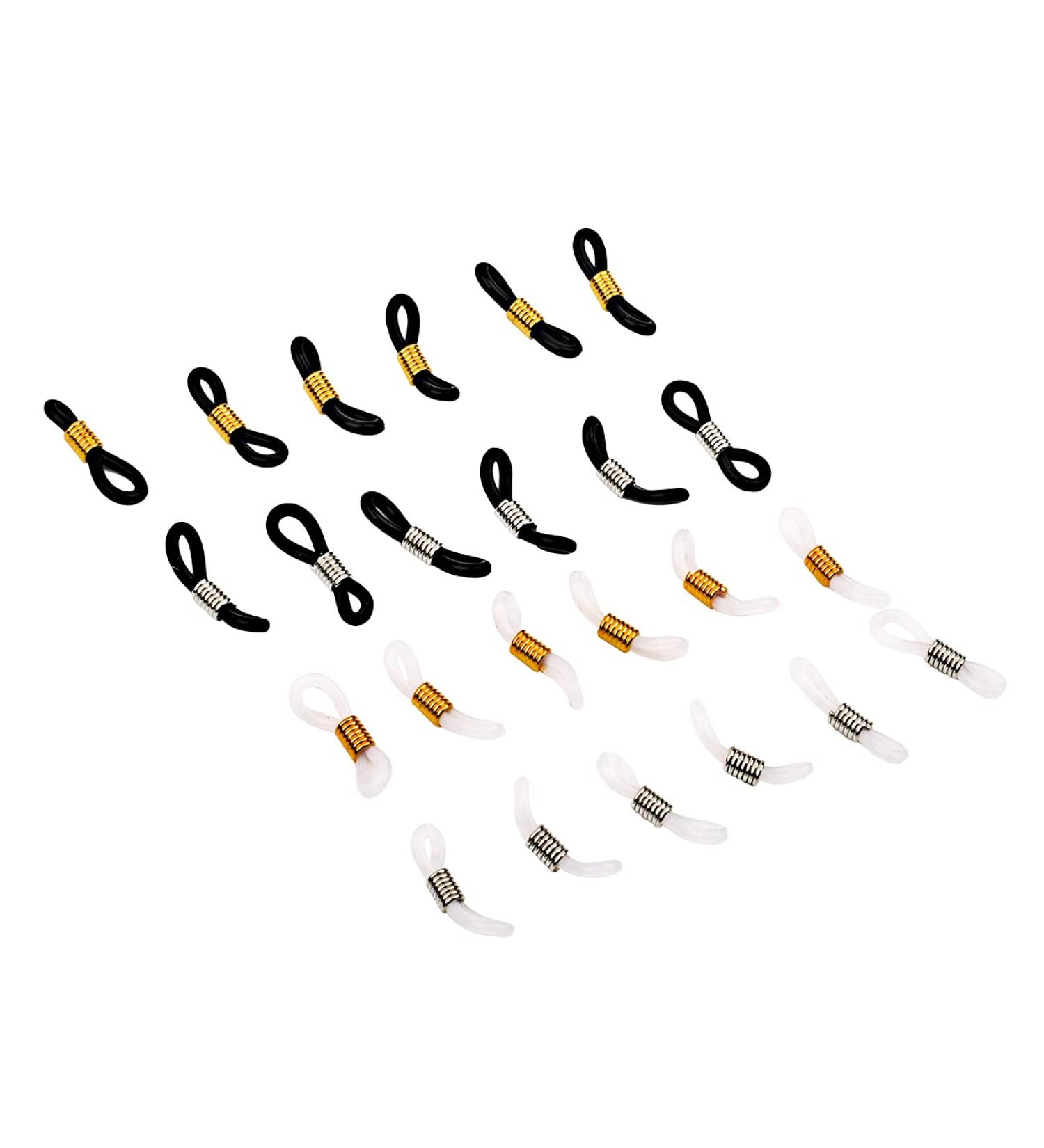 Eyeglass Chain Ends - Anti-Slip Rubber Connectors for Glasses (4 Colors, 24 Pieces) - Buy Online on GoSupps.com