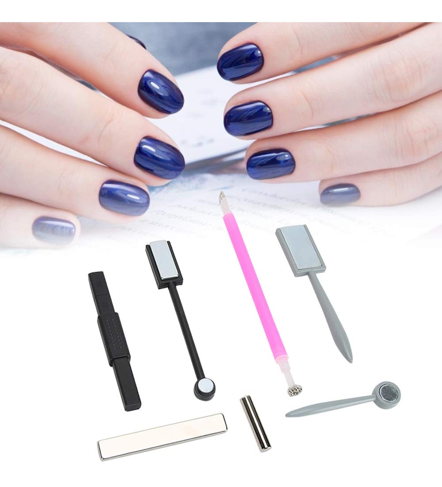 CAT Eye Magnet Stick - 7 Pc Set | Multifunctional 3D Nail Art Tools for Gel Polish | Soak Off LED Manicure Accessories - Buy Online on GoSupps.com