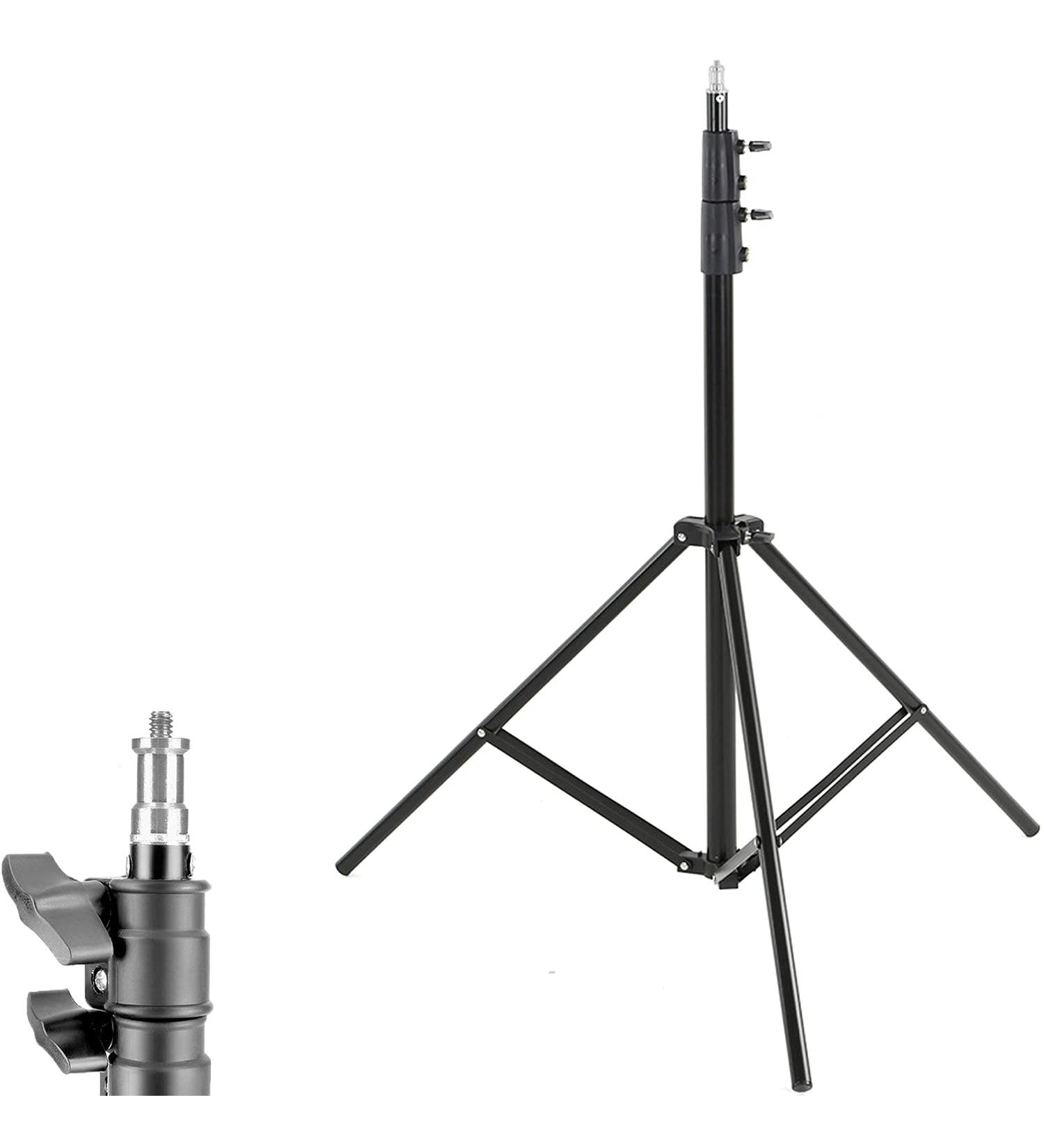 7 Foot Tripod Aluminum Compact Photography Light Stand with 1/4" Thread Used with Reflectors, Soft Boxes, Lights, Umbrellas, Backgrounds (7Feet - 1Pack)