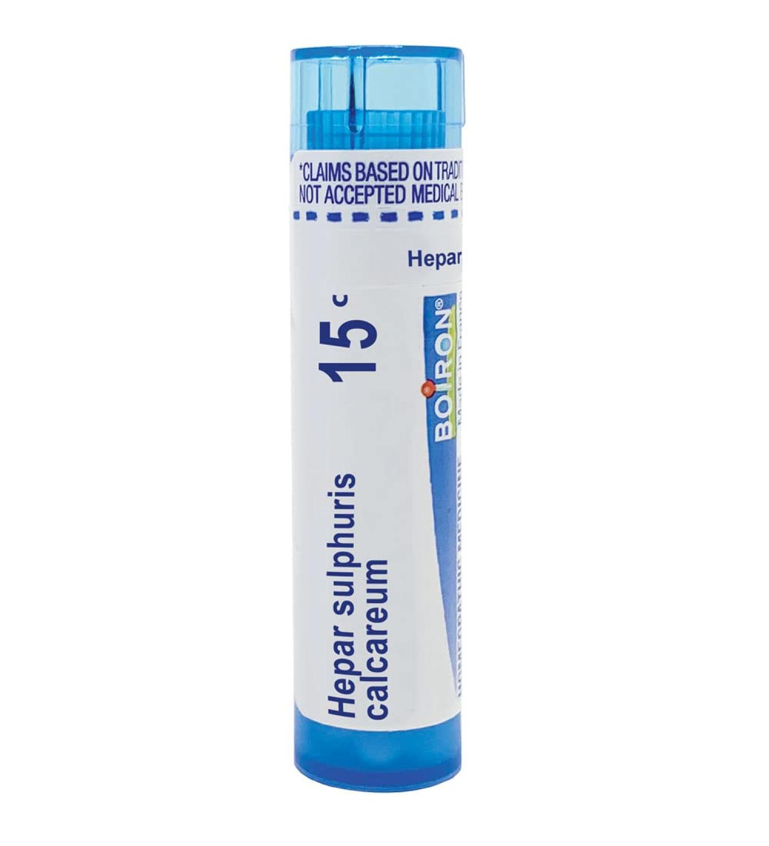 Boiron Hepar Sulphuris Calcareum 15C - 80 Pellets | Homeopathic Remedy for Skin Issues & Healing | Fast International Shipping - Buy Online on GoSupps.com