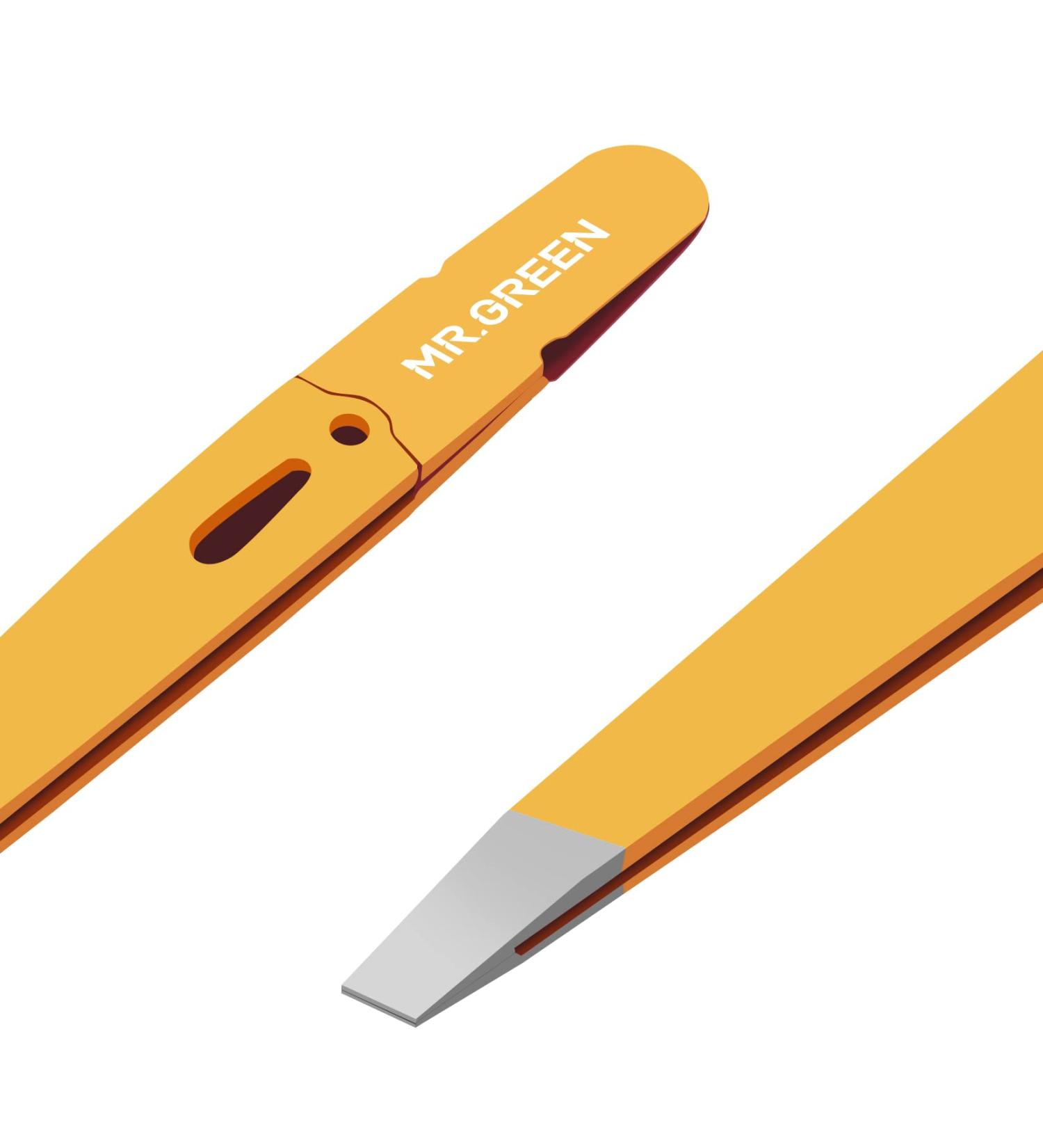 MR.GREEN Colorful Eyebrows Tweezers - Stainless Steel Slanted Beauty Tool for Fine Hair Removal in Orange - Buy Online on GoSupps.com