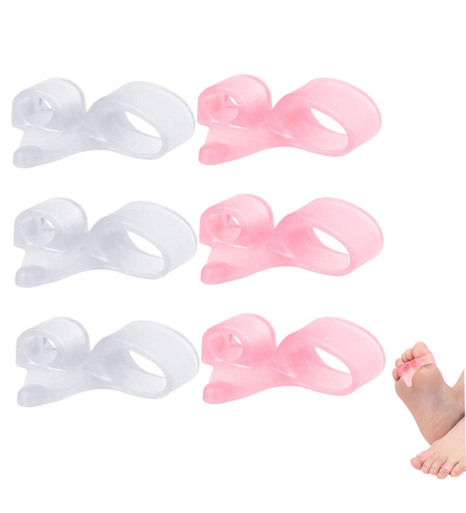 FOMIYES Double Hole Toe Splitter Hammer Straightener & Pedicure Tools - 12pcs | Bunion Orthopedic Toe Separator & Foot Valgus Protector - 5.6x2cm - Buy Online on GoSupps.com
