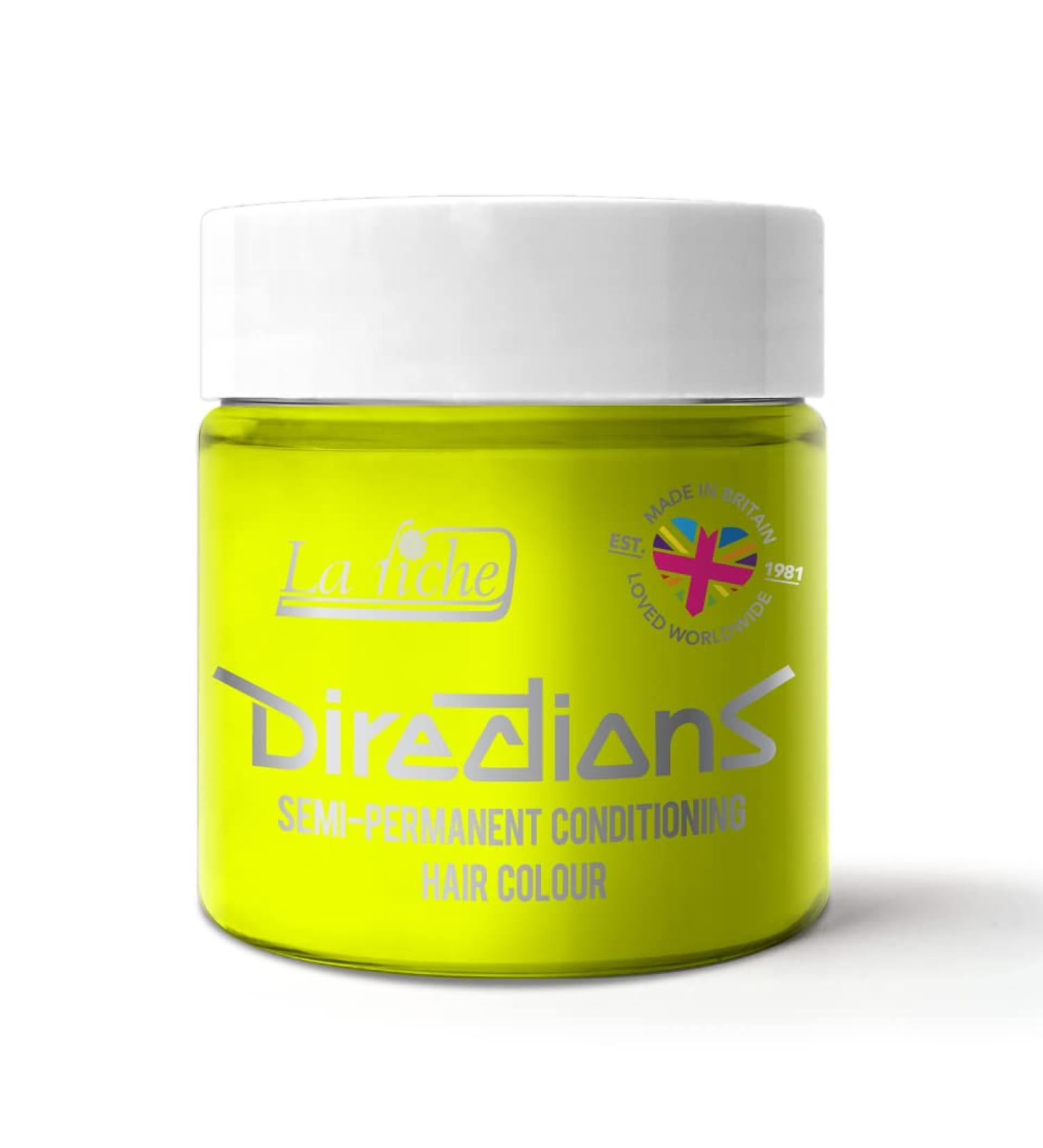 La Riche Directions Semi-Permanent Hair Color 100ml Tub - Fluorescent Yellow Fluorescent Yellow 100.00 ml (Pack of 1)